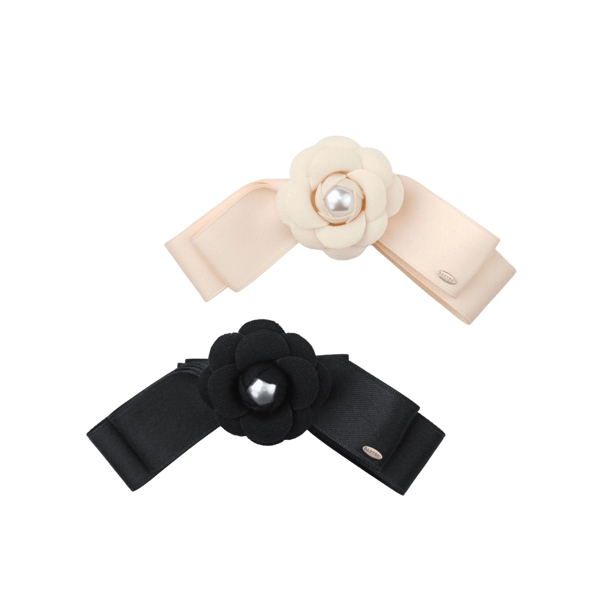 Chanel Vintage Black Bow W/ Pearls Hair Clip Faux Fur Hair Clip with Faux Pearl Bow – Surell Accessories main image 3