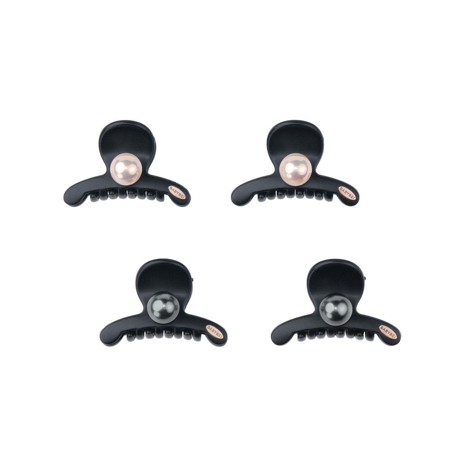 Dot Pearl Small Hair Claws (Round & 1 Bead)