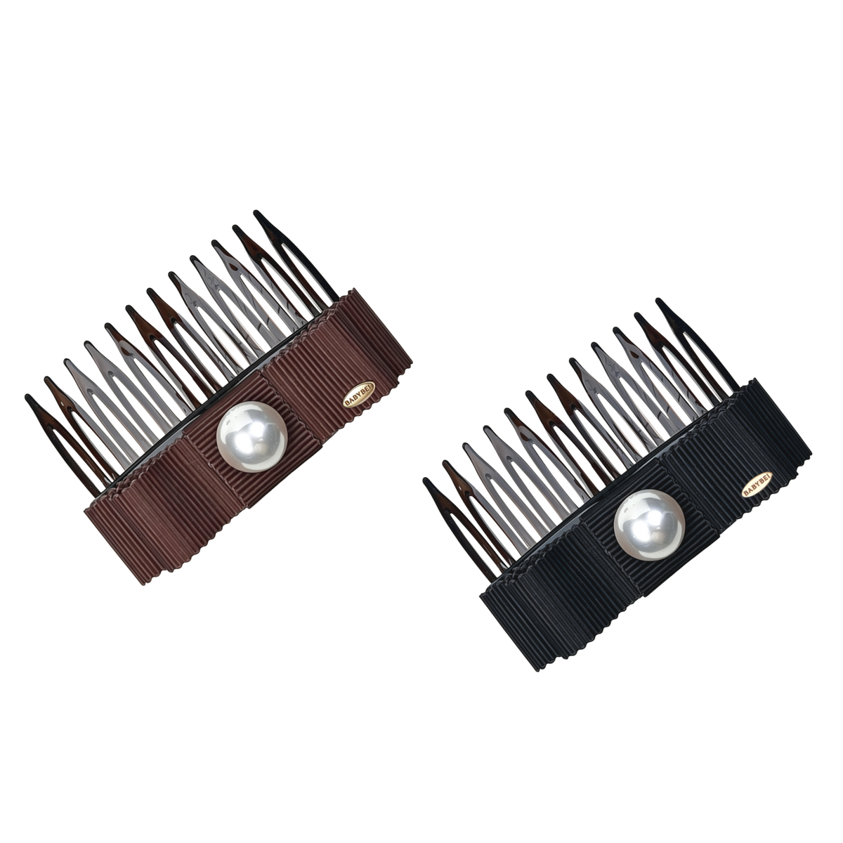 Ribbon Pearl Medium Hair Comb (2 Layered & 1 Bead)