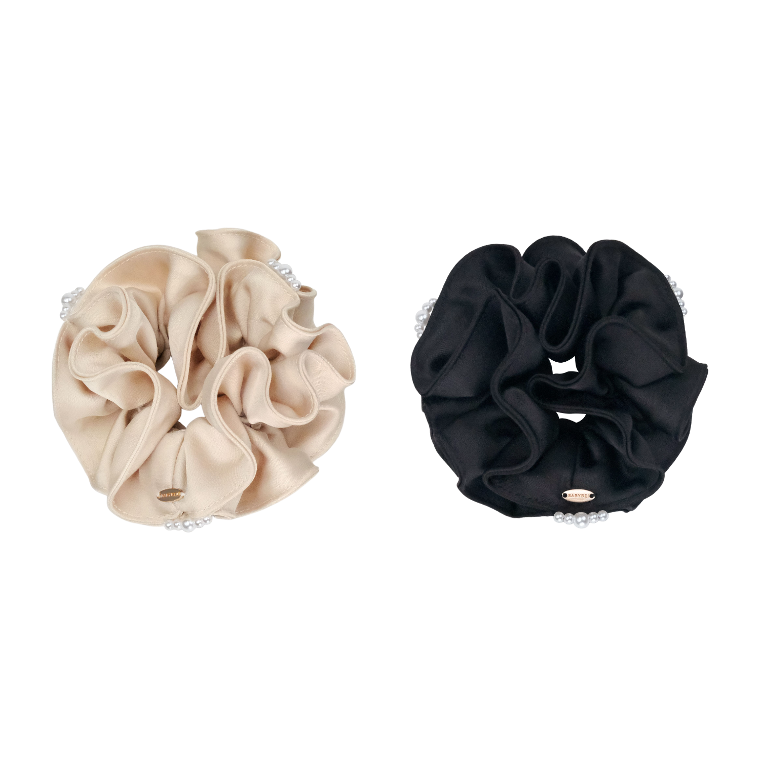 Satin Pearl Medium Scrunchie (2 Layered & Gradient)