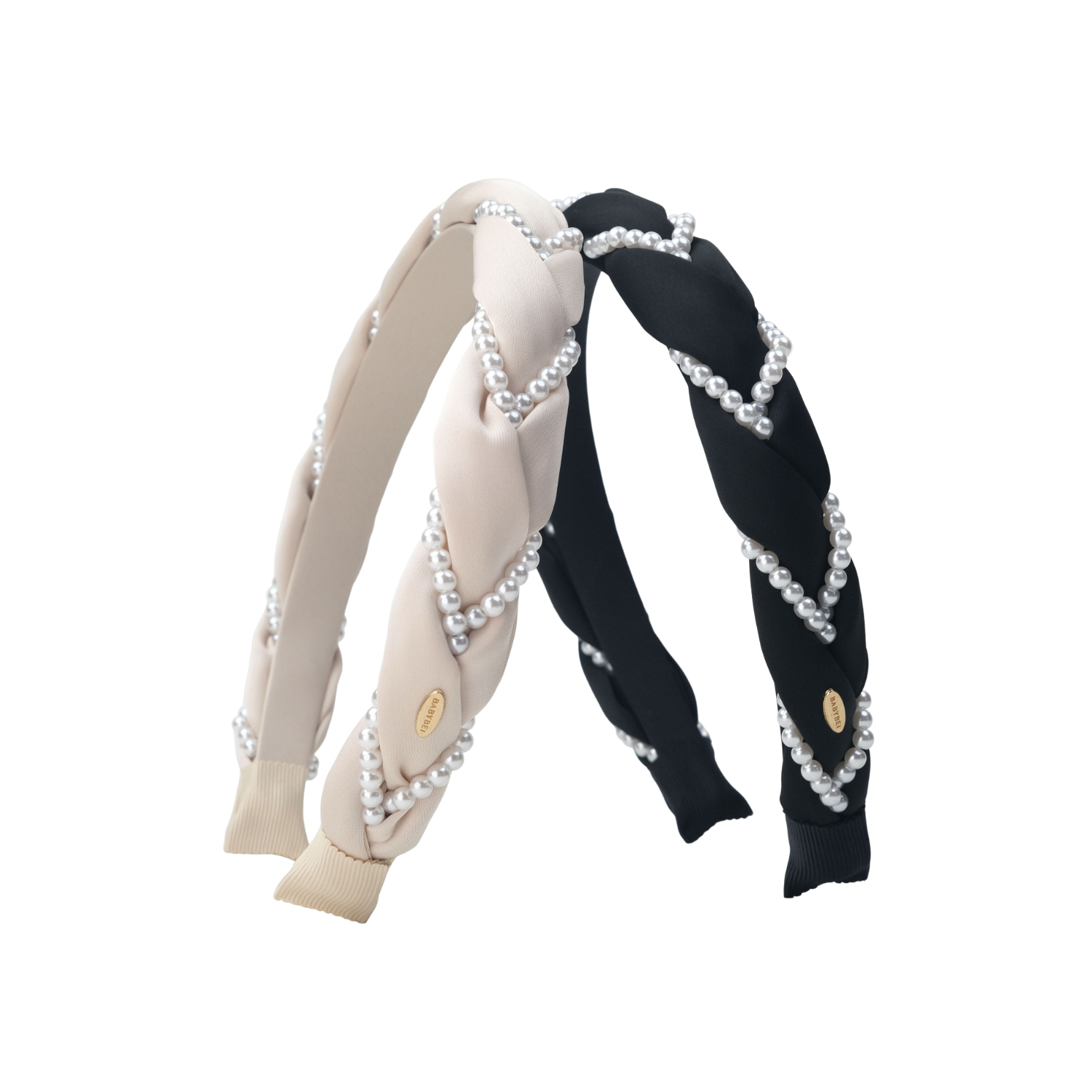Satin Pearl Wide Headband (Twisted & 2 Strands)