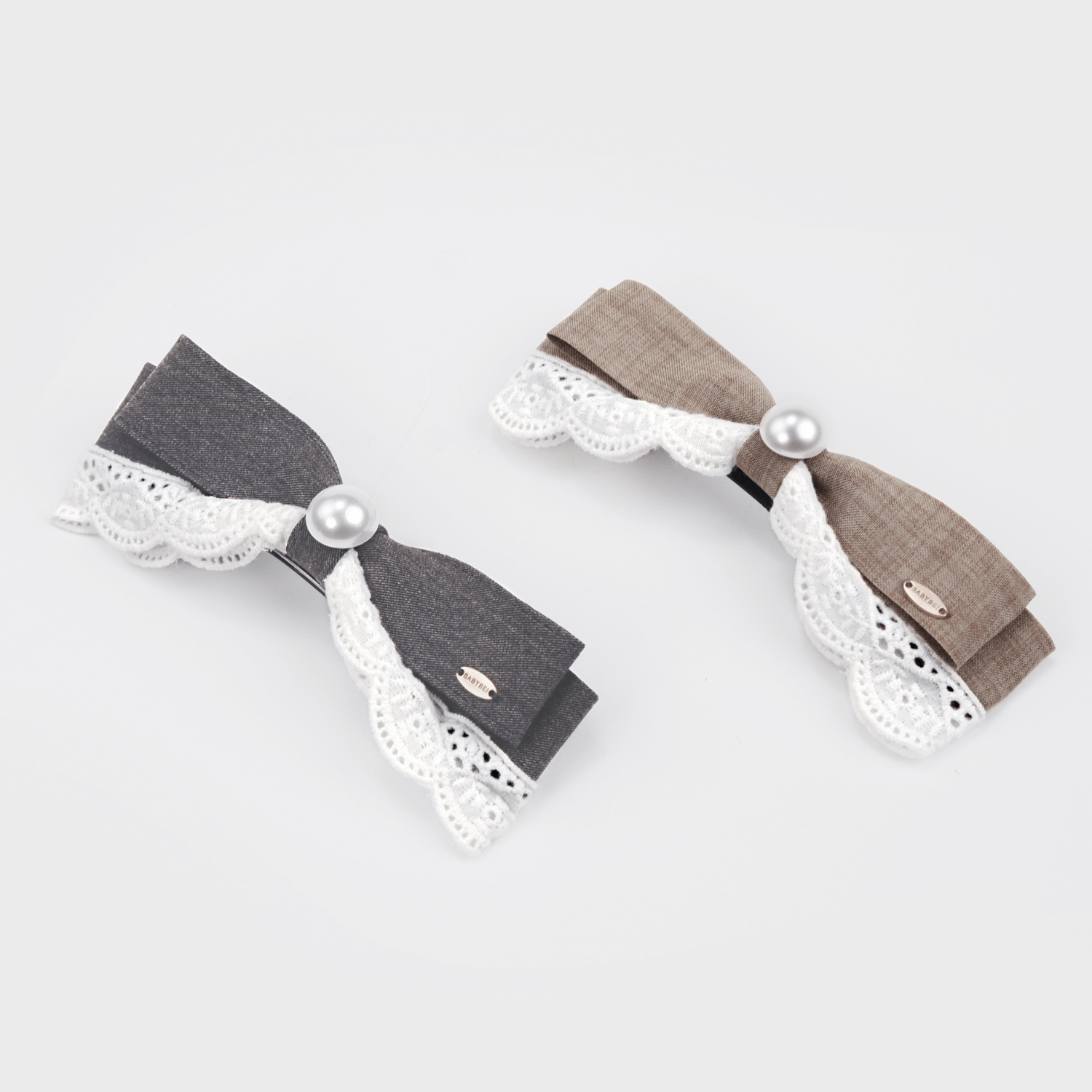 Suiting Pearl Medium Hair Barrette (Lace & 1 Bead)