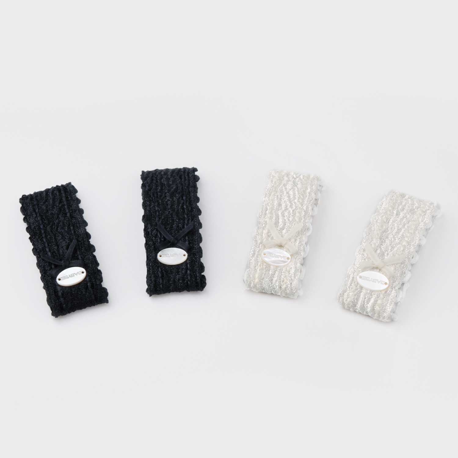 Organza Shell Medium Snap Clips (1 Bow & Oval)