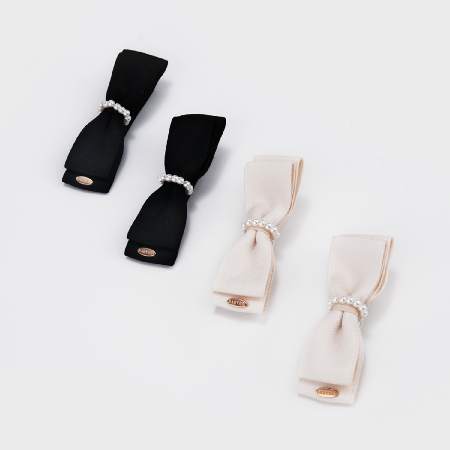 织织珍珠中号鸭嘴夹(包腰单串珠)