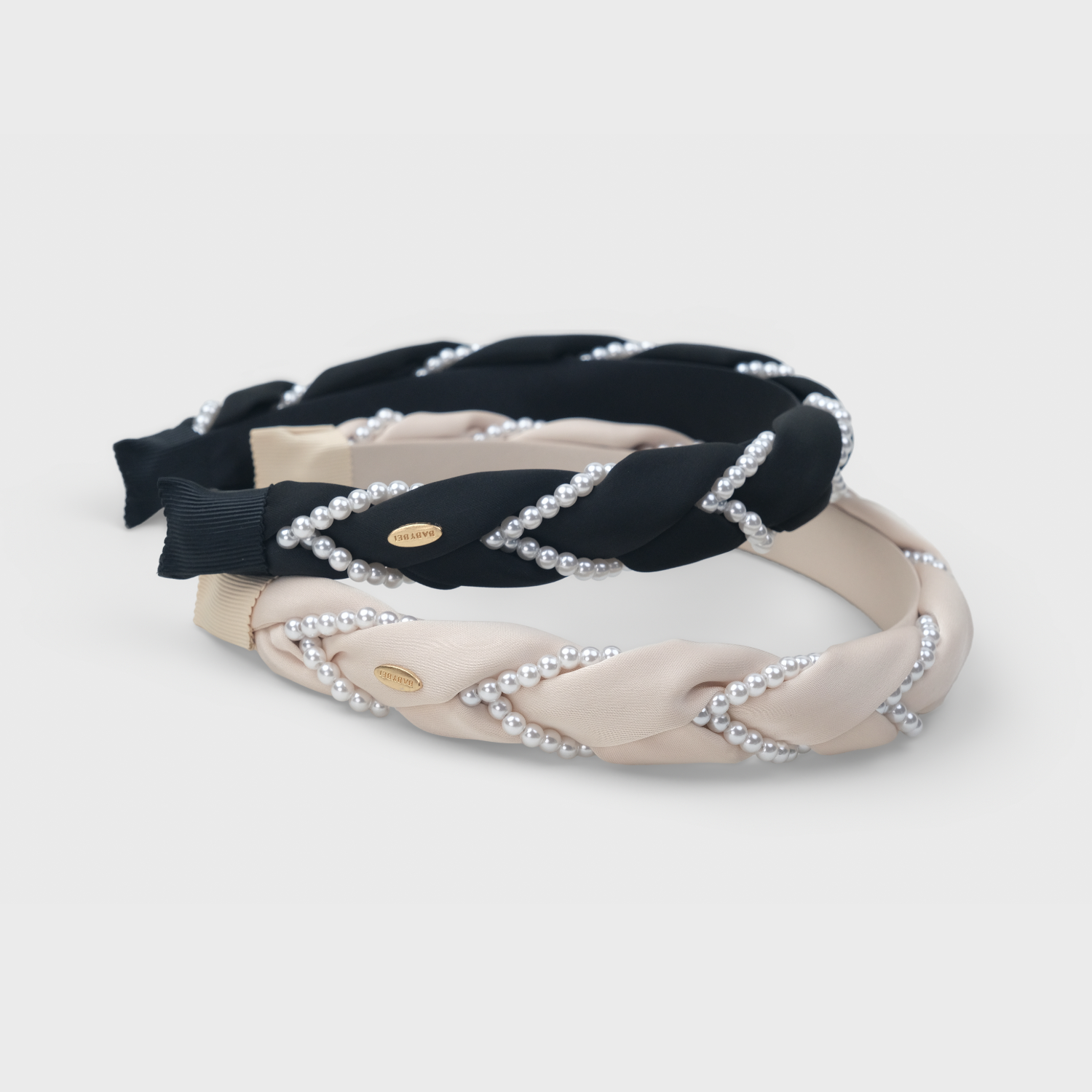 Satin Pearl Wide Headband (Twisted & 2 Strands)