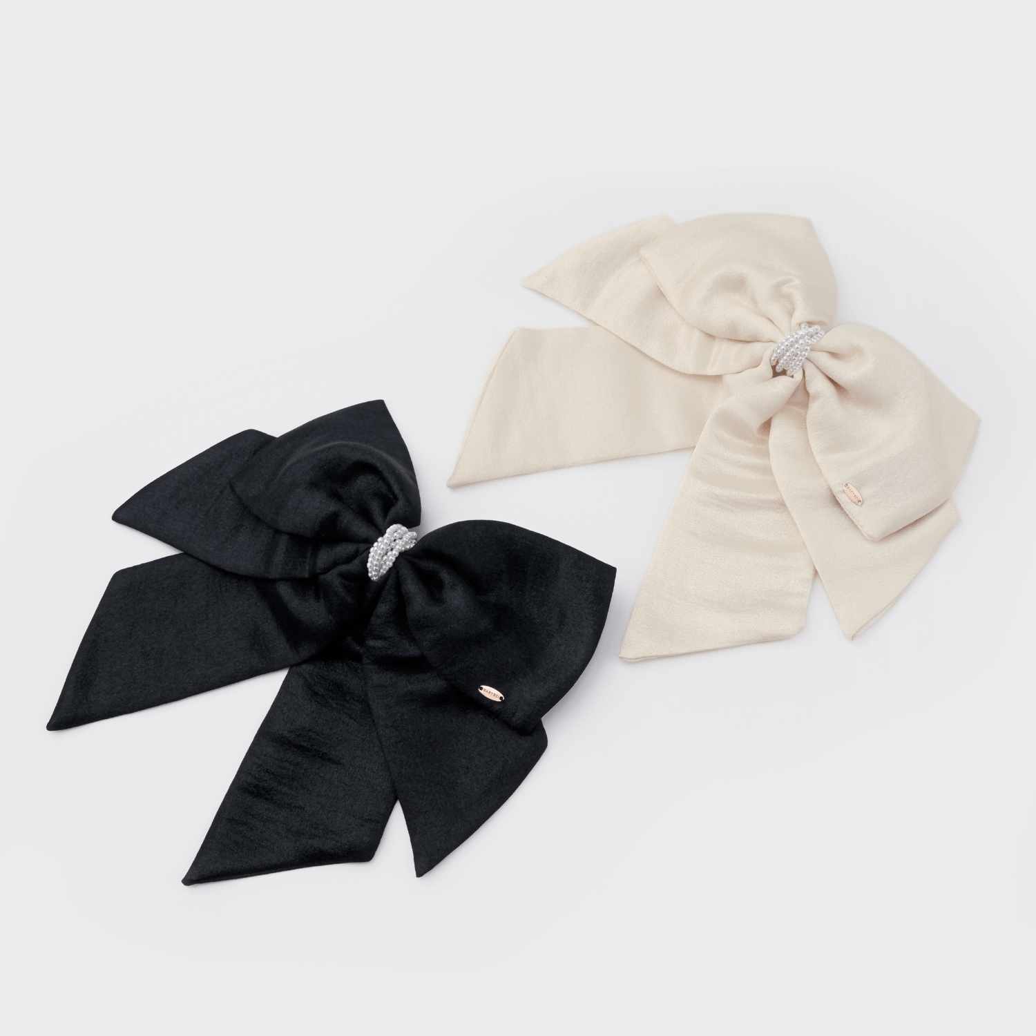 Satin Pearl Extra Large Hair Barrette (Shimmering & Wrapped)