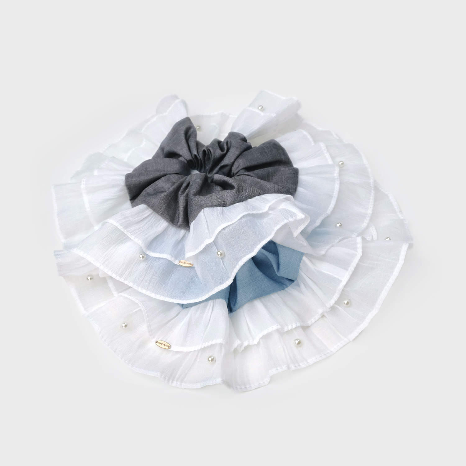 Suiting Pearl Extra Large Scrunchie (Organza & Scattered)