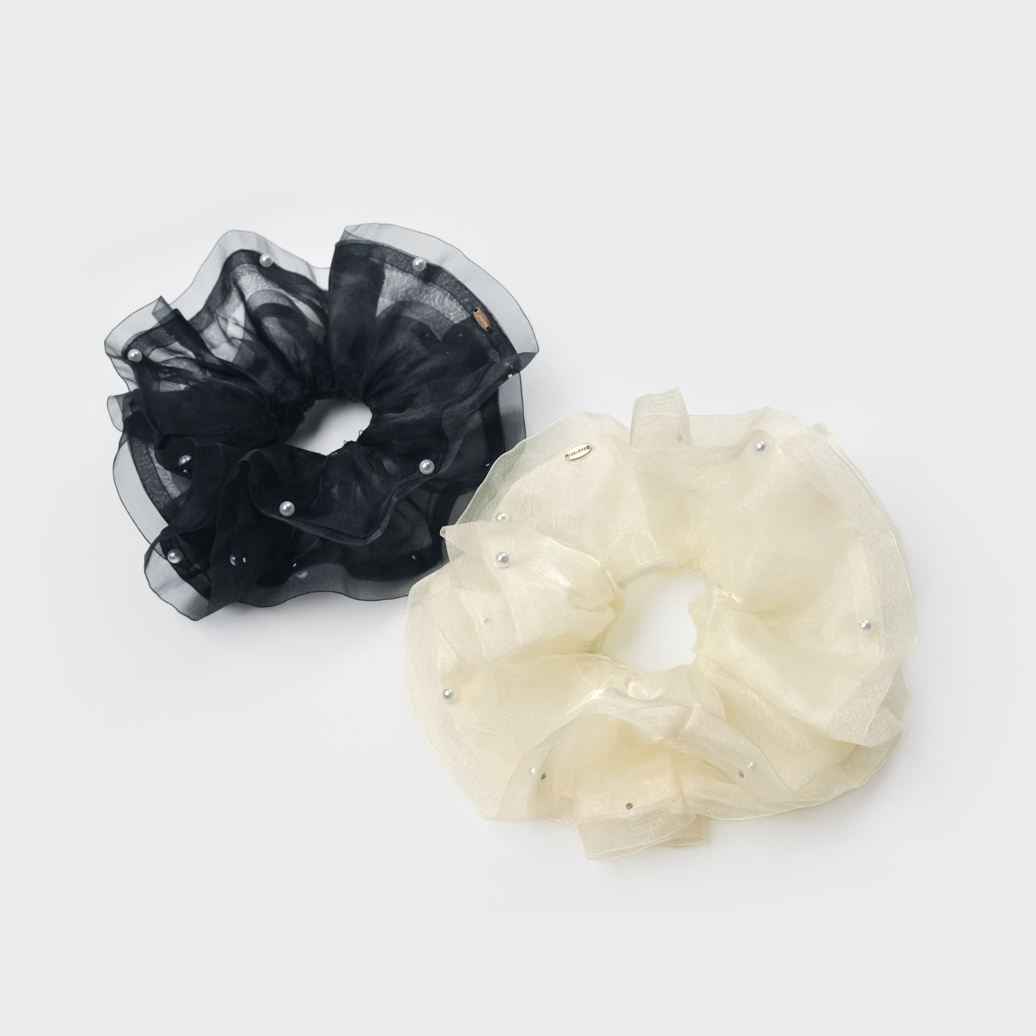 Organza Pearl Extra Large Scrunchie (2 Layers & Scattered)