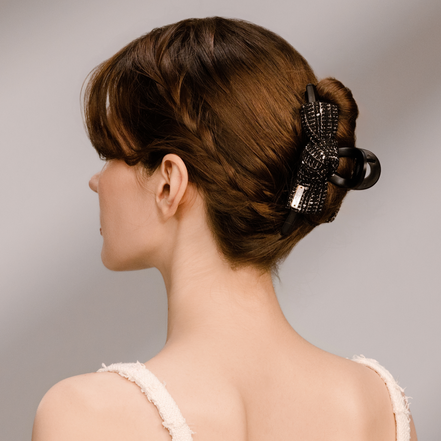 Tweed Shell Extra Large Hair Claw (1 Knot & Rectangle)
