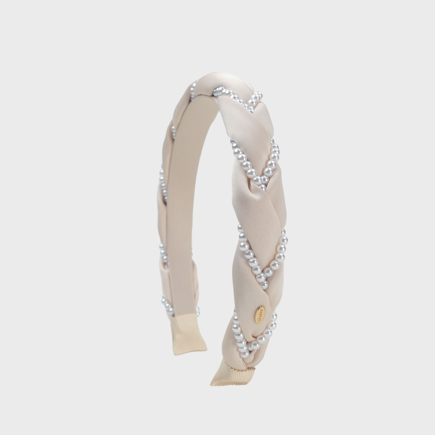 Satin Pearl Wide Headband (Twisted & 2 Strands)