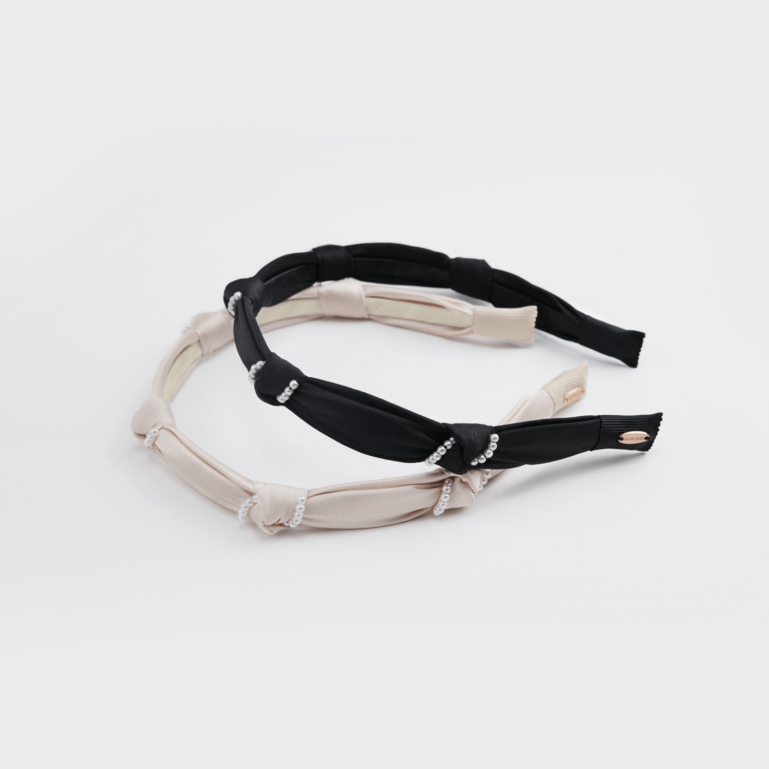 Satin Pearl Thin Headband (Knot & 2 Strands)