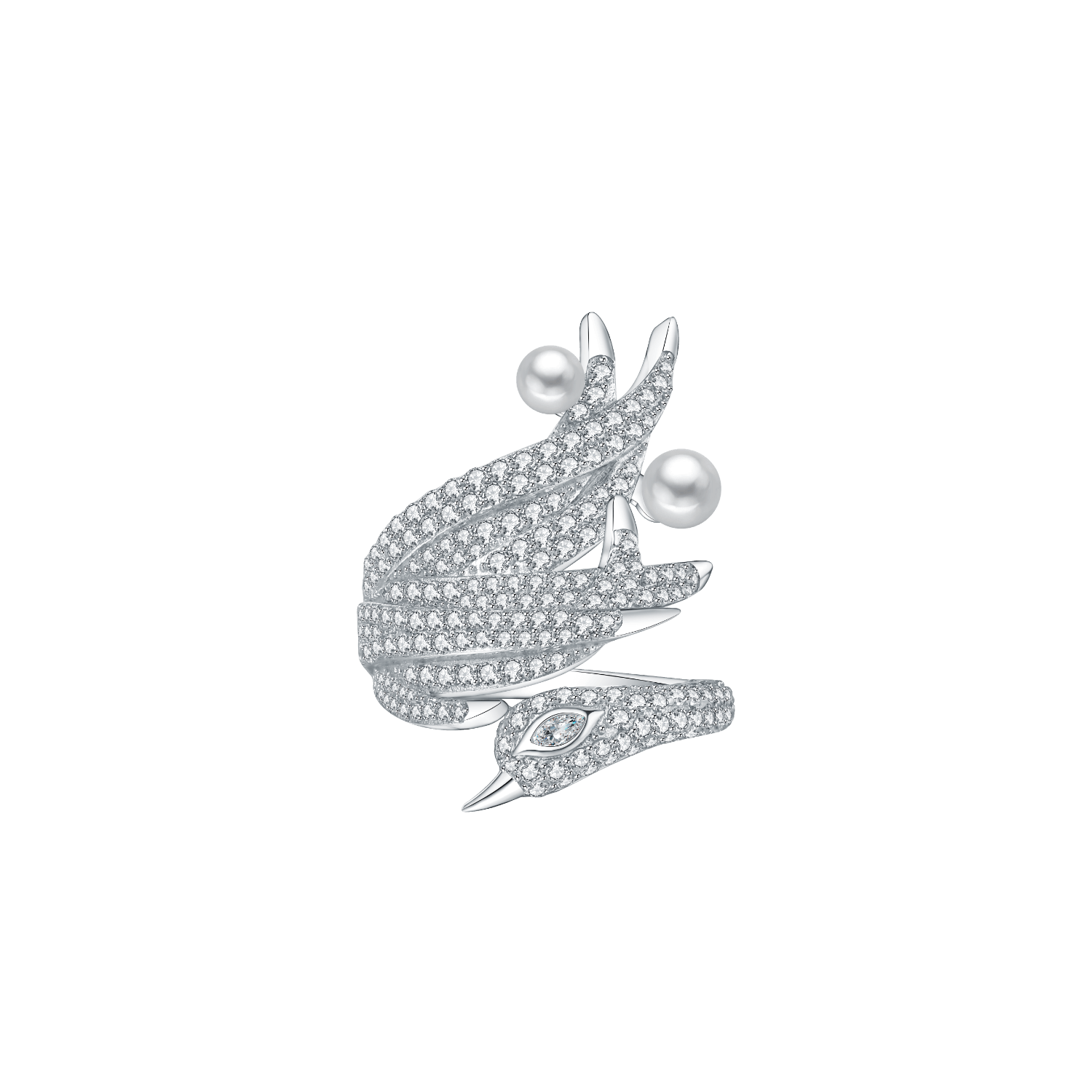 Swan Pave Ring