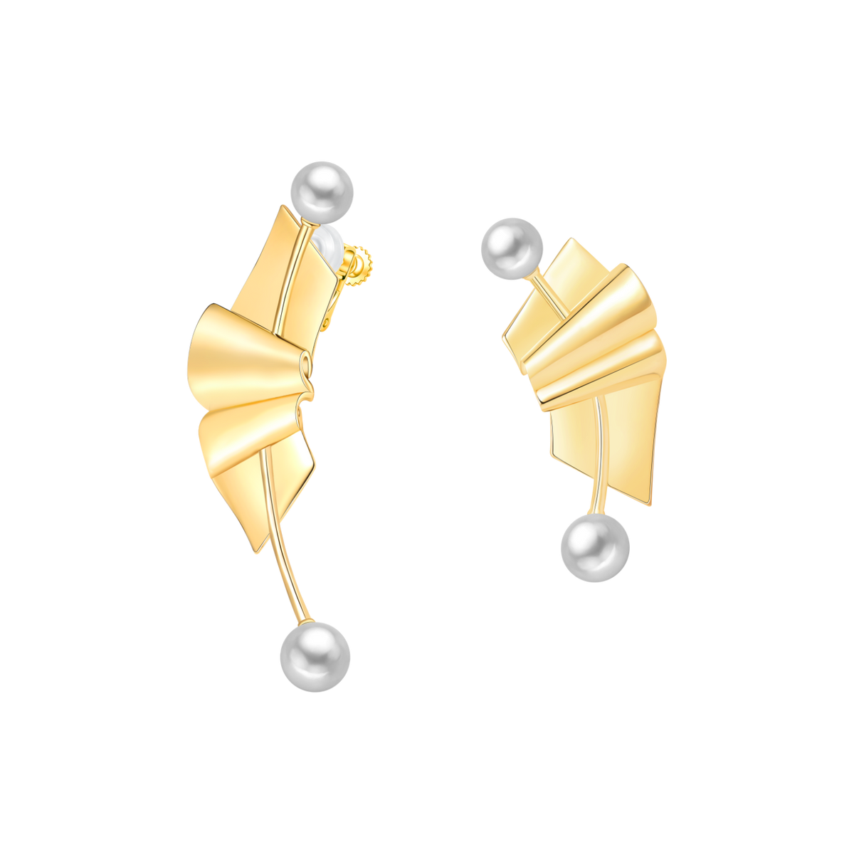 Folding Paper Asymmetric Earrings (Pin)