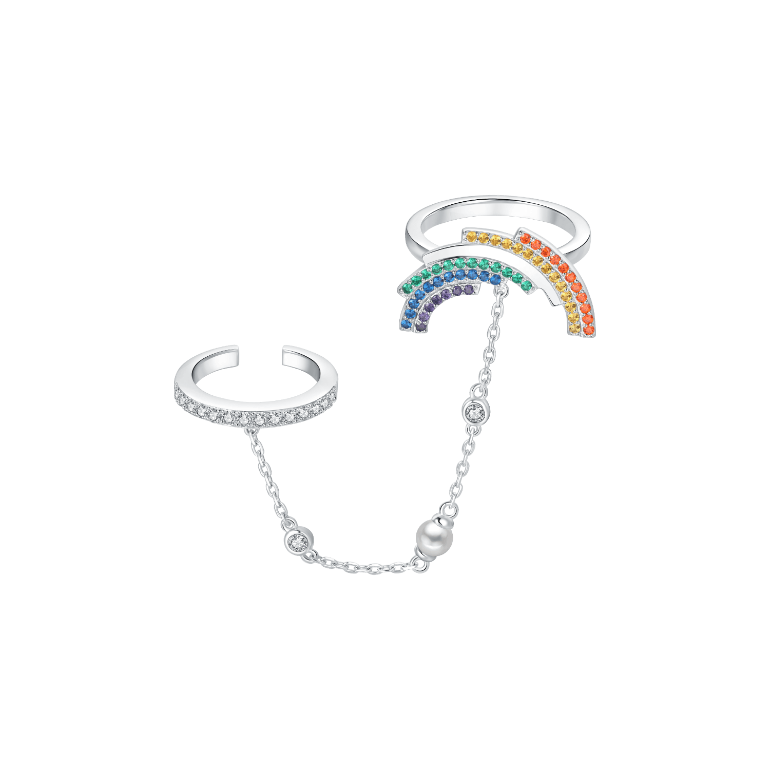 Rainbow Two Finger Ring