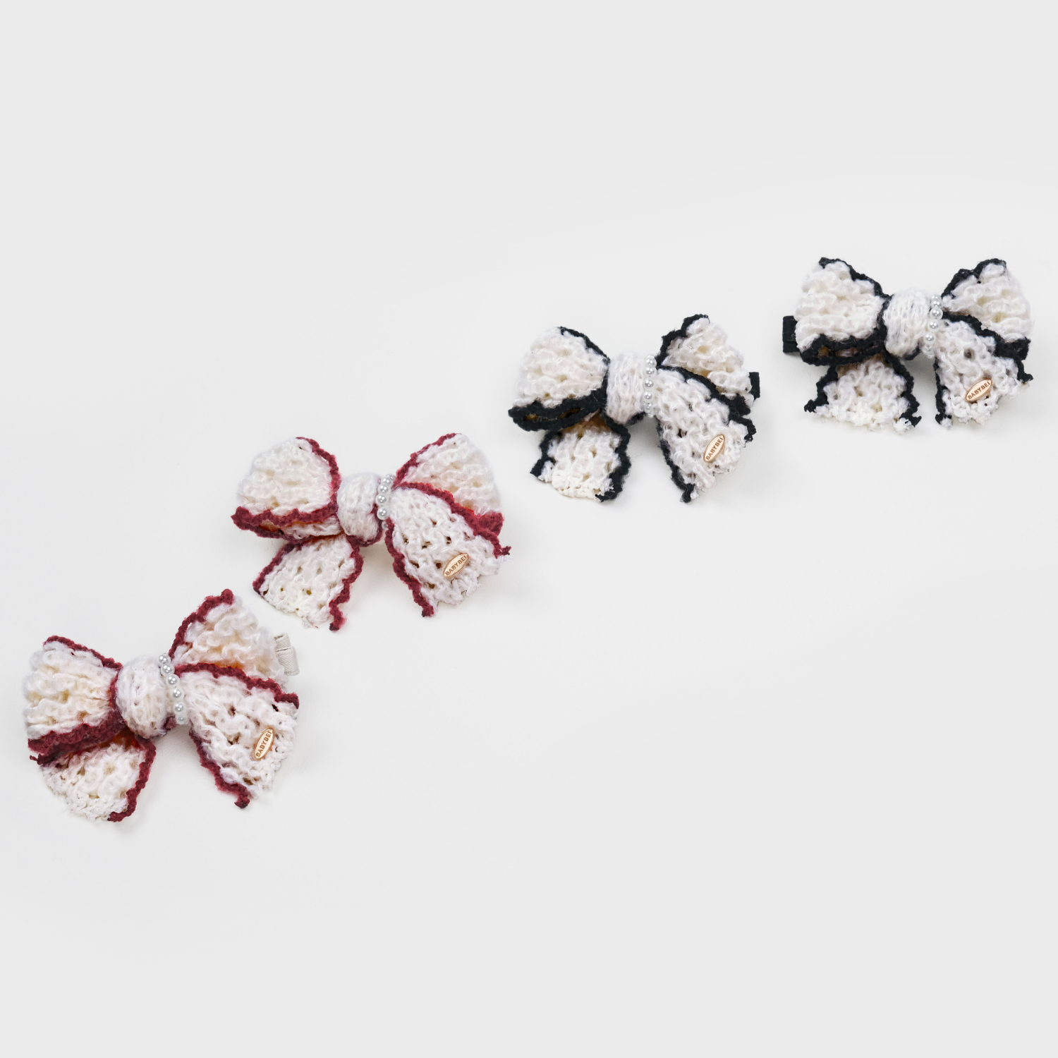 Cotton Pearl Small Hair Clips (Colored Edge & 1 Strand)