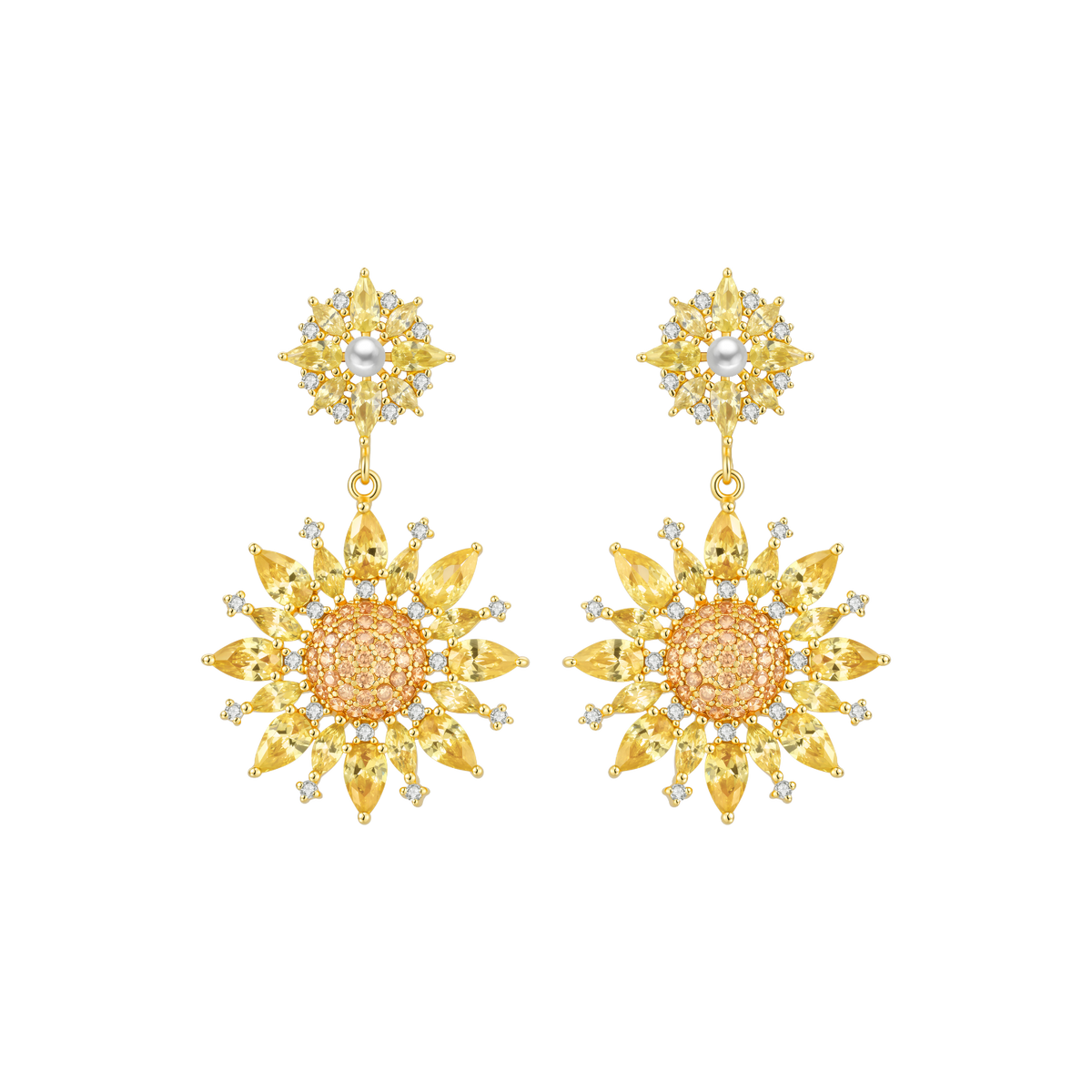 Sunflower Drop Earrings (Single)