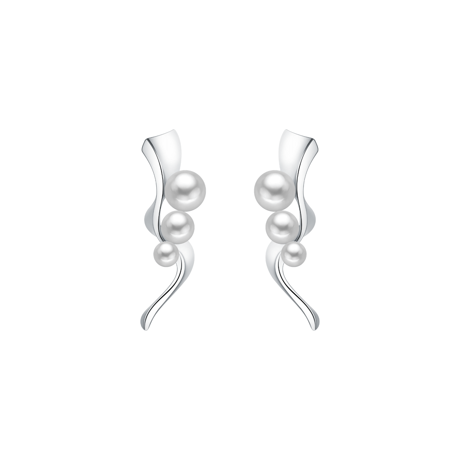 Ocean Wave Stud Earrings