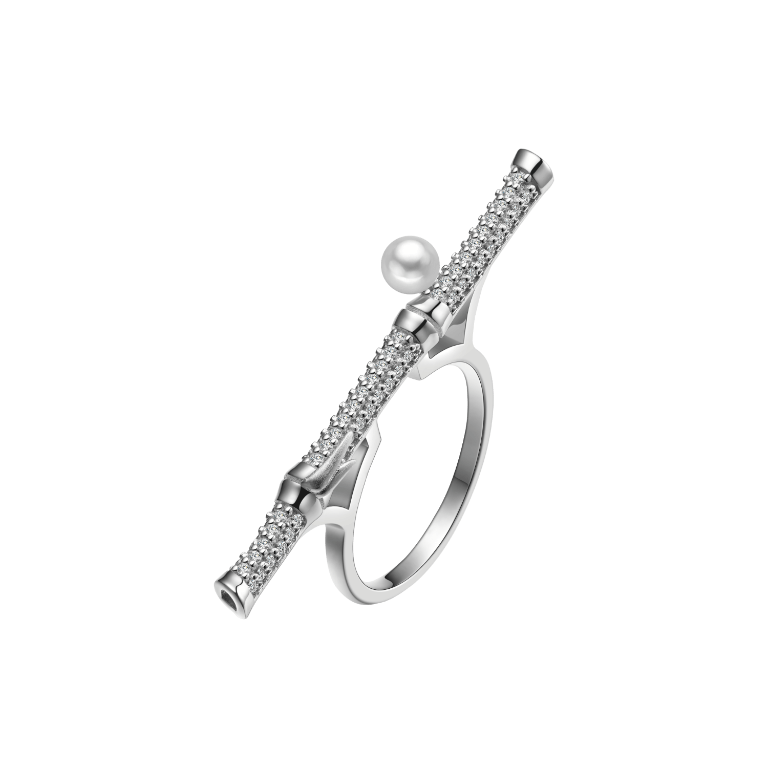 Bamboo Pave Ring