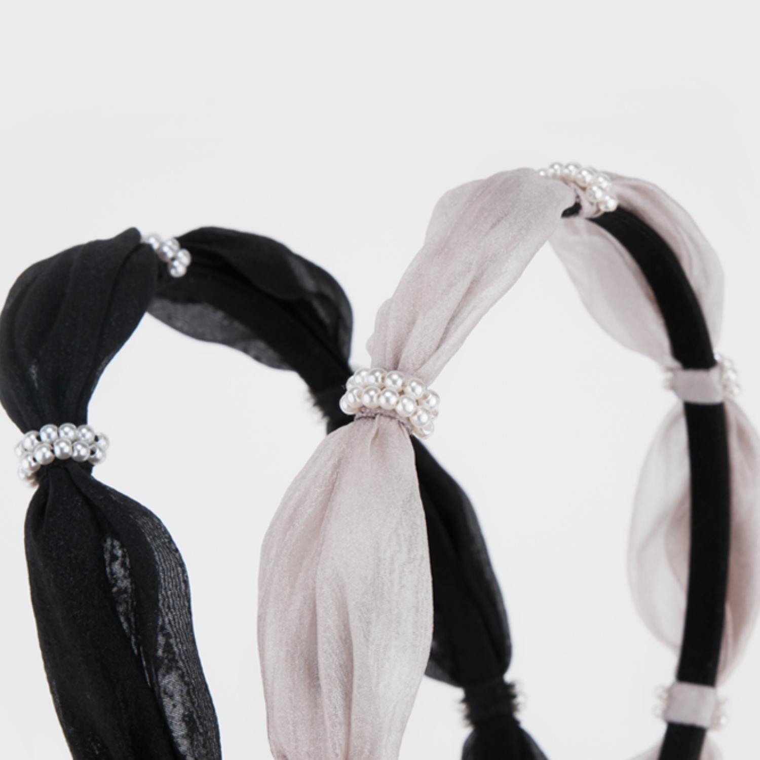 Moonlight Organza Pearl Thin Headband (Waist-wrapping & 2 Strands)