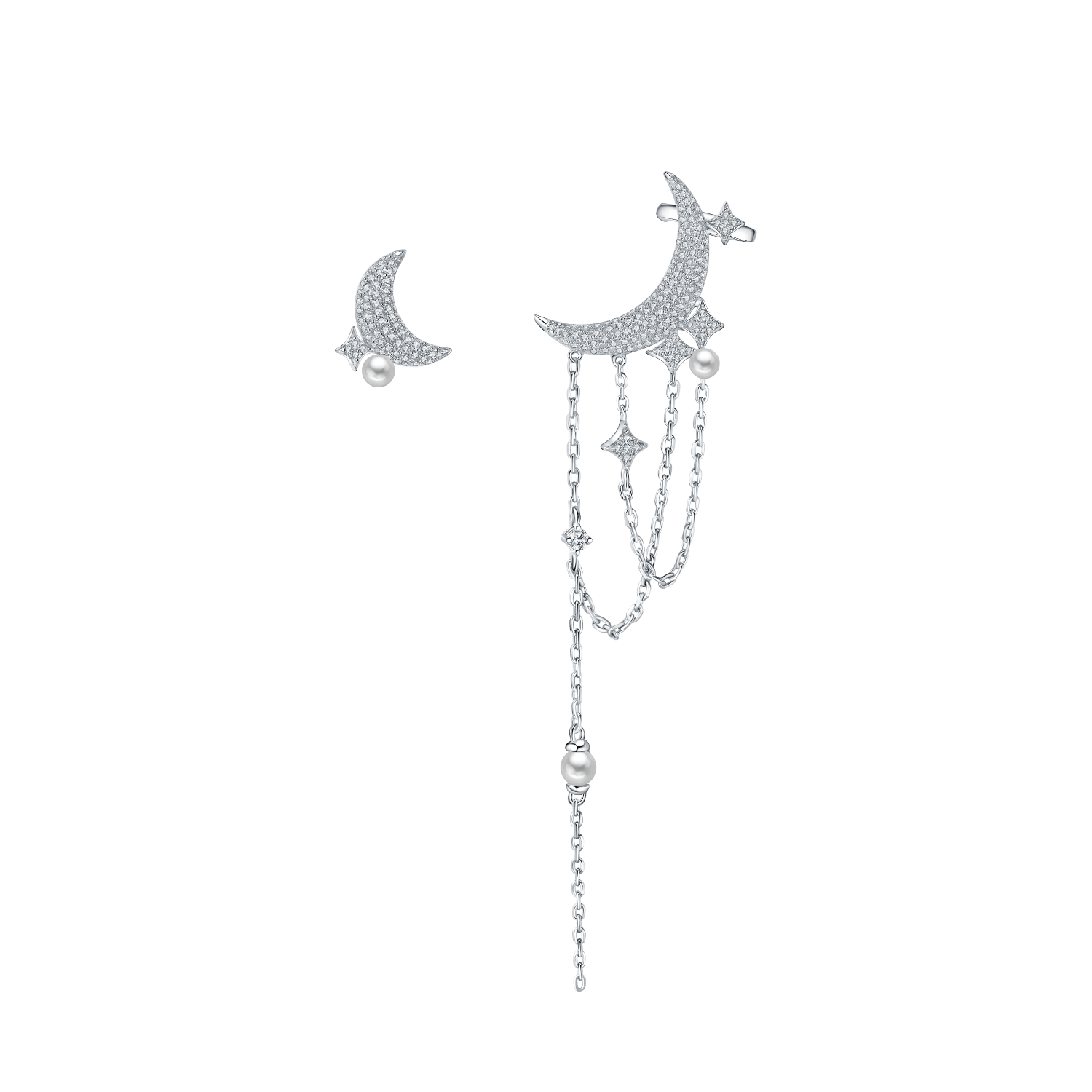 Moon Asymmetric Earrings