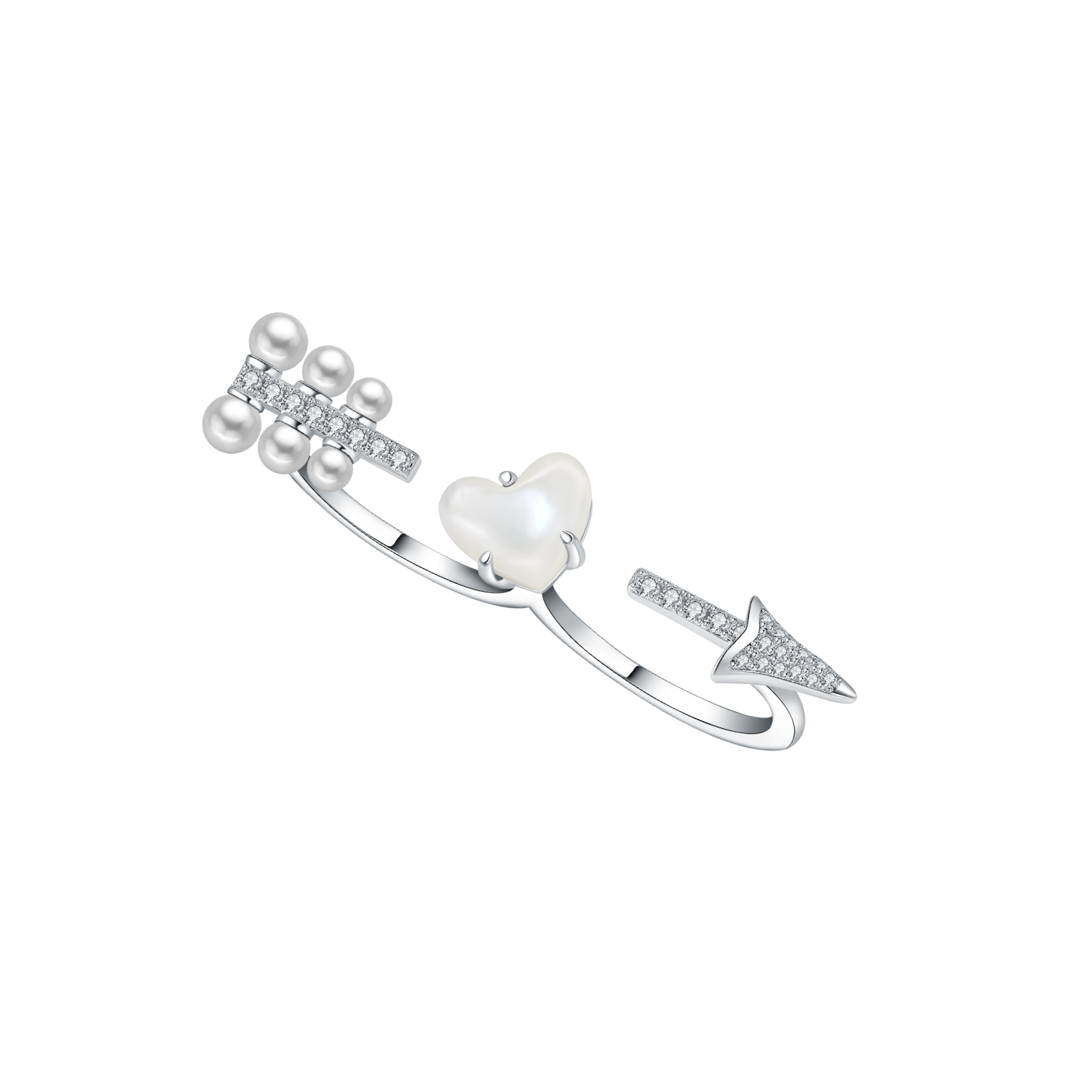 Cupid's arrow Two Finger Ring