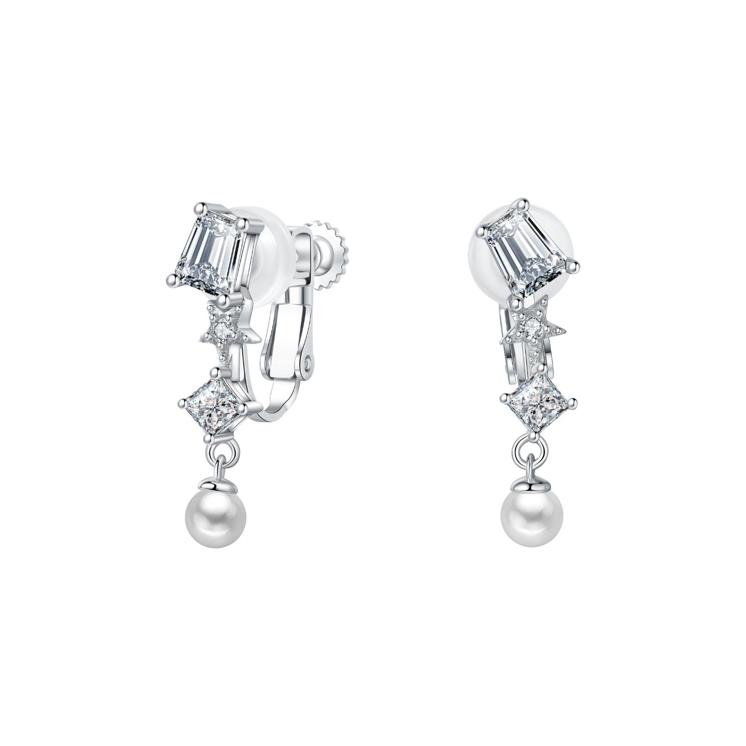 Starry Sky Stud Earrings (Square Zircon)