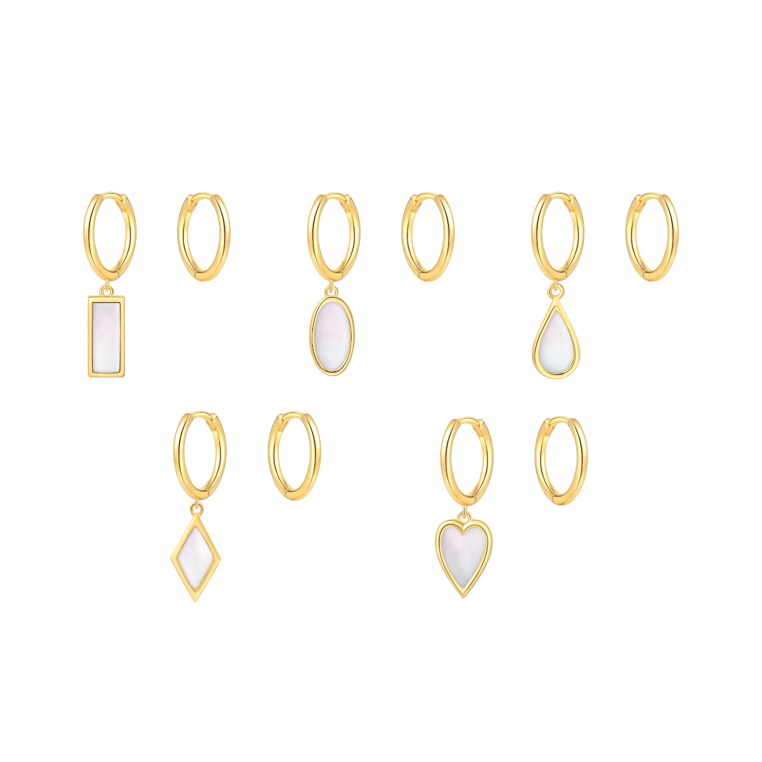 Little Golden Beans Asymmetric Earrings