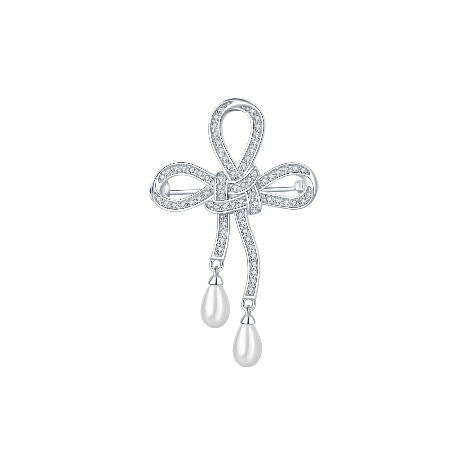 Chinese Knot Pave Brooch