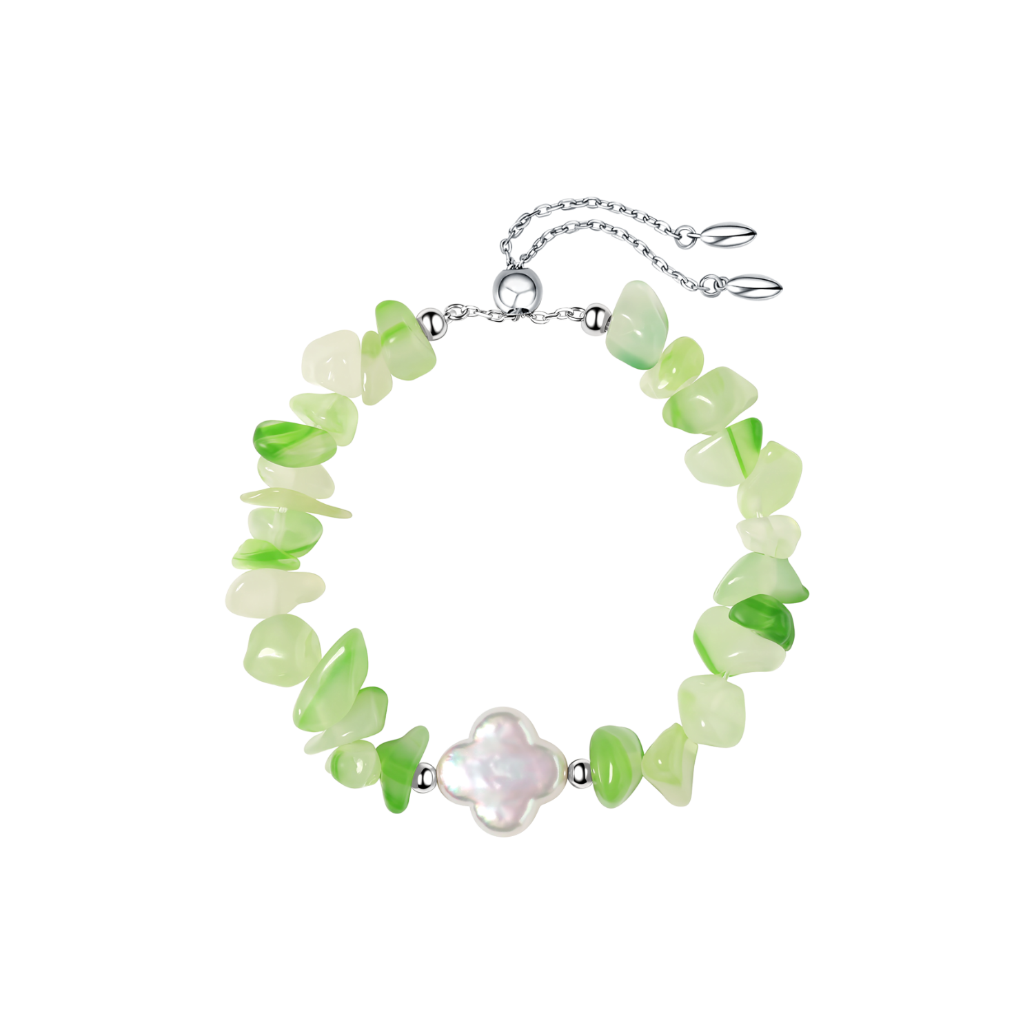 Green-Plum Brew Beaded Bracelet