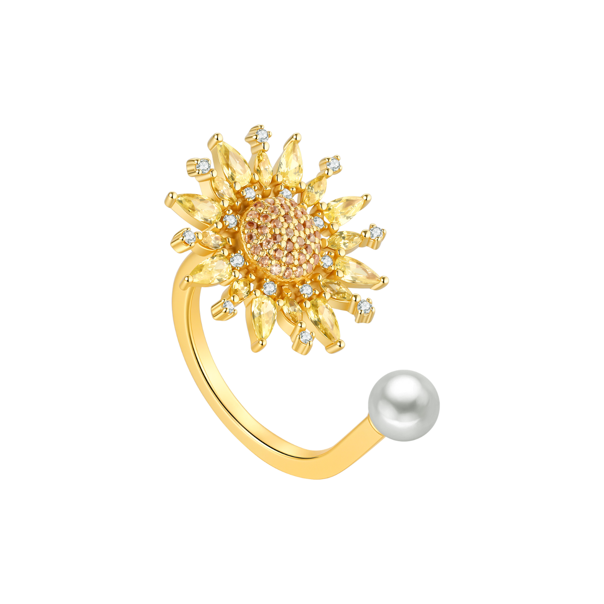 Sunflower Pave Ring (Single)