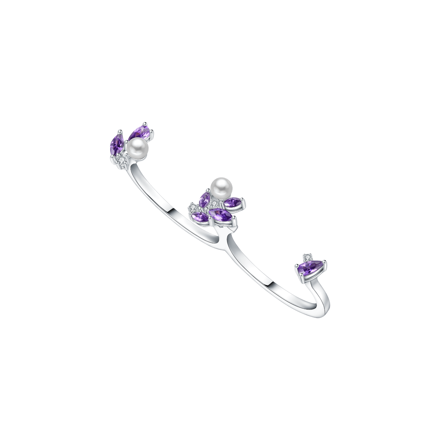 Lavender Two Finger Ring