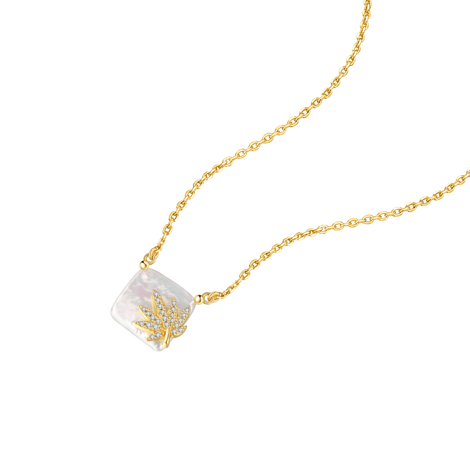 Palm Leaf Pendant Necklace