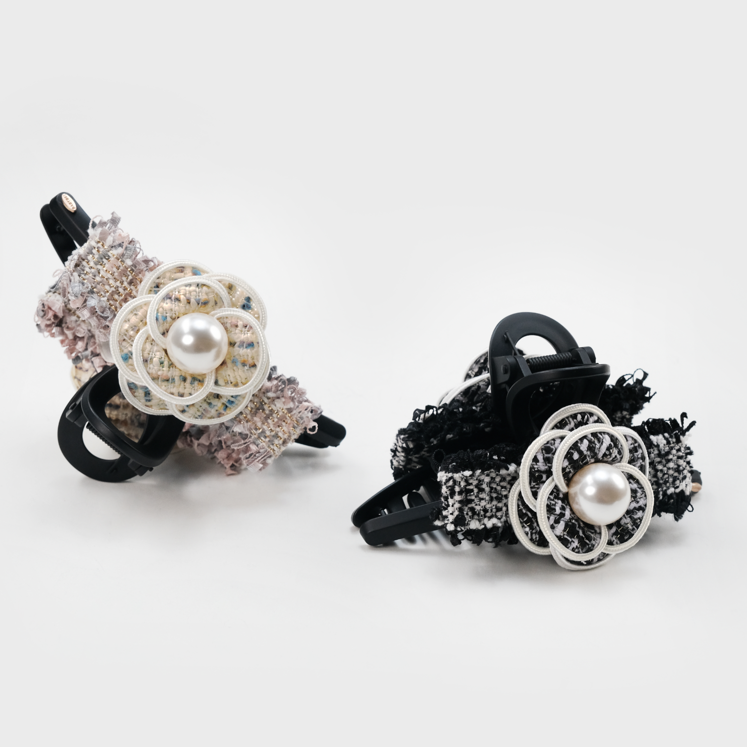 茶茶珍珠超大号抓夹(粗花呢单珠)