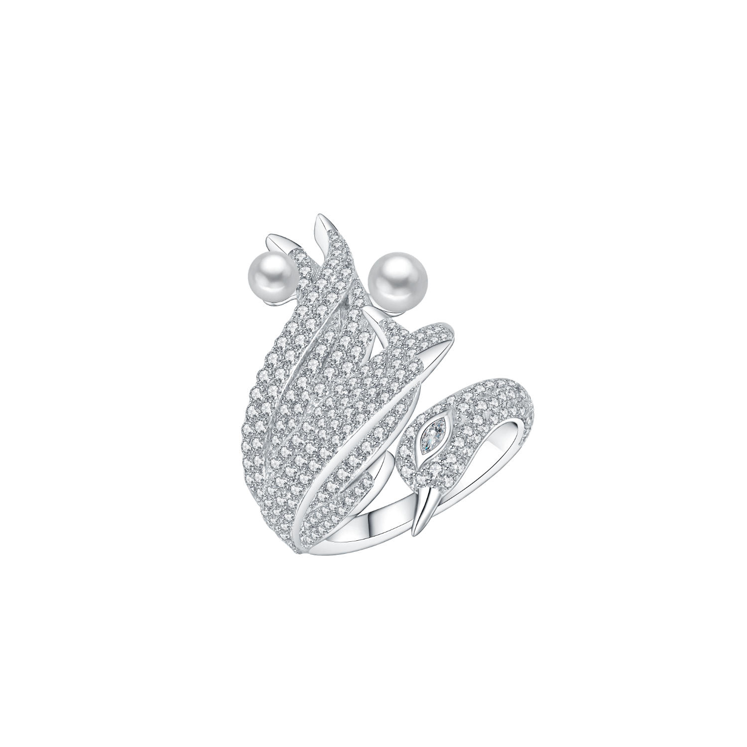 Swan Pave Ring
