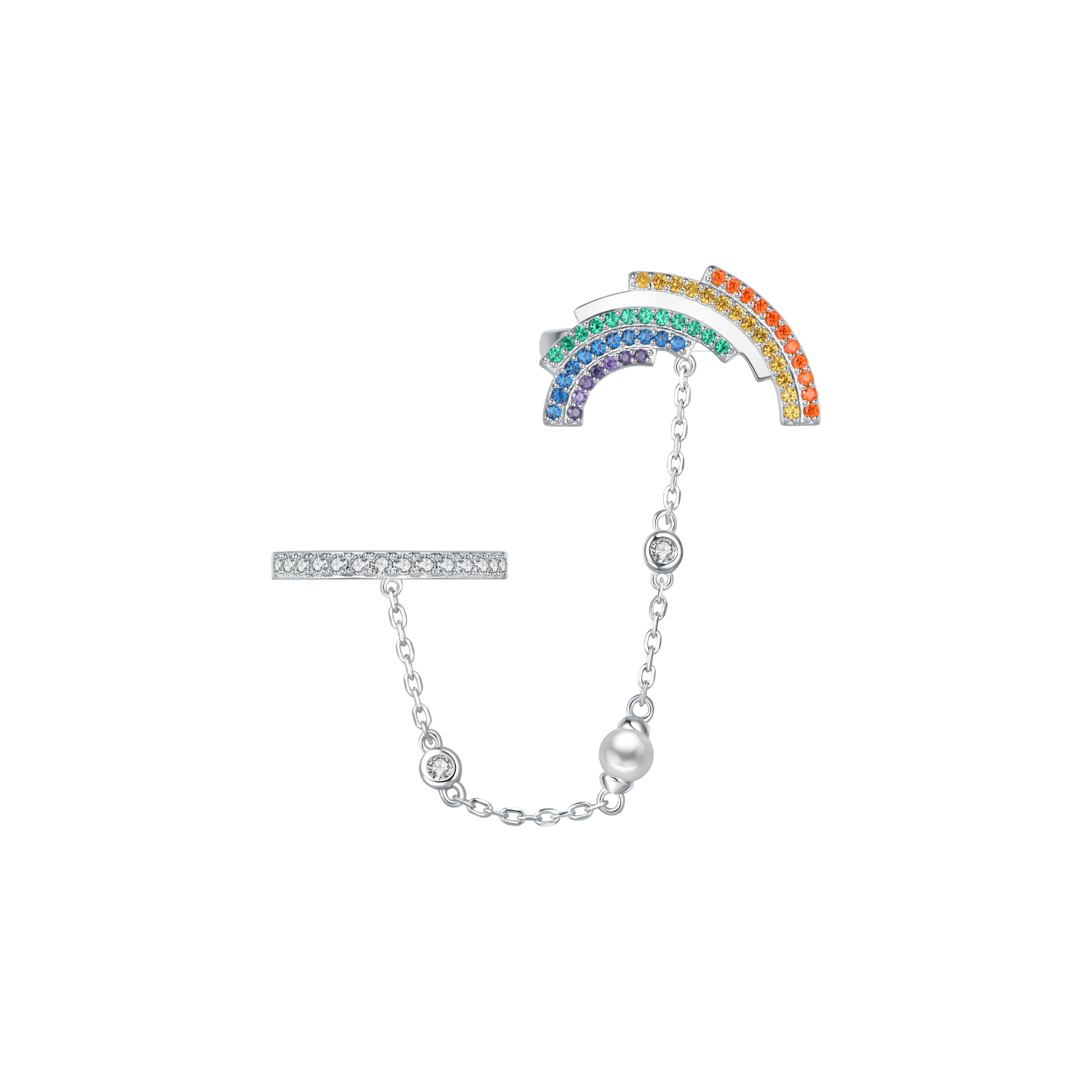 Rainbow Two Finger Ring