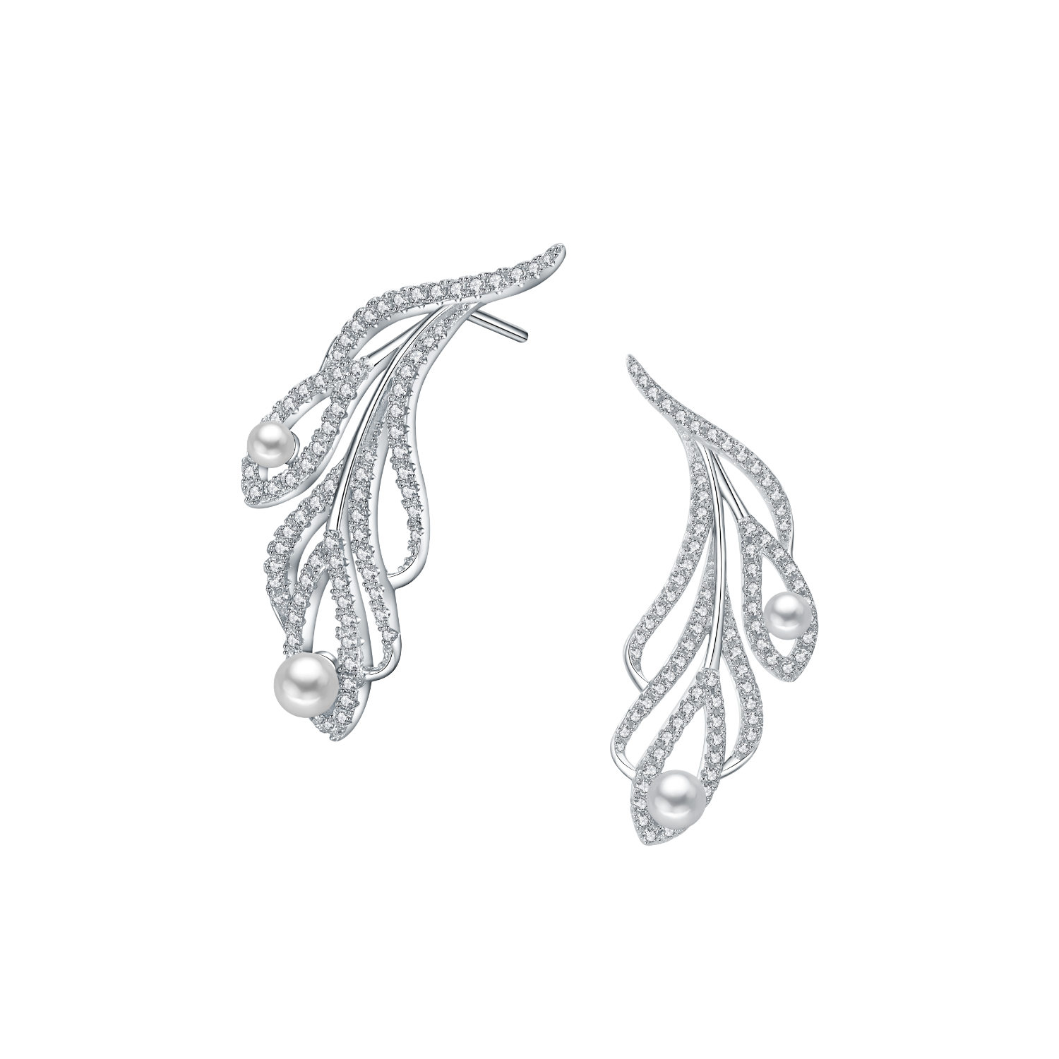 Peacock Feather Stud Earrings