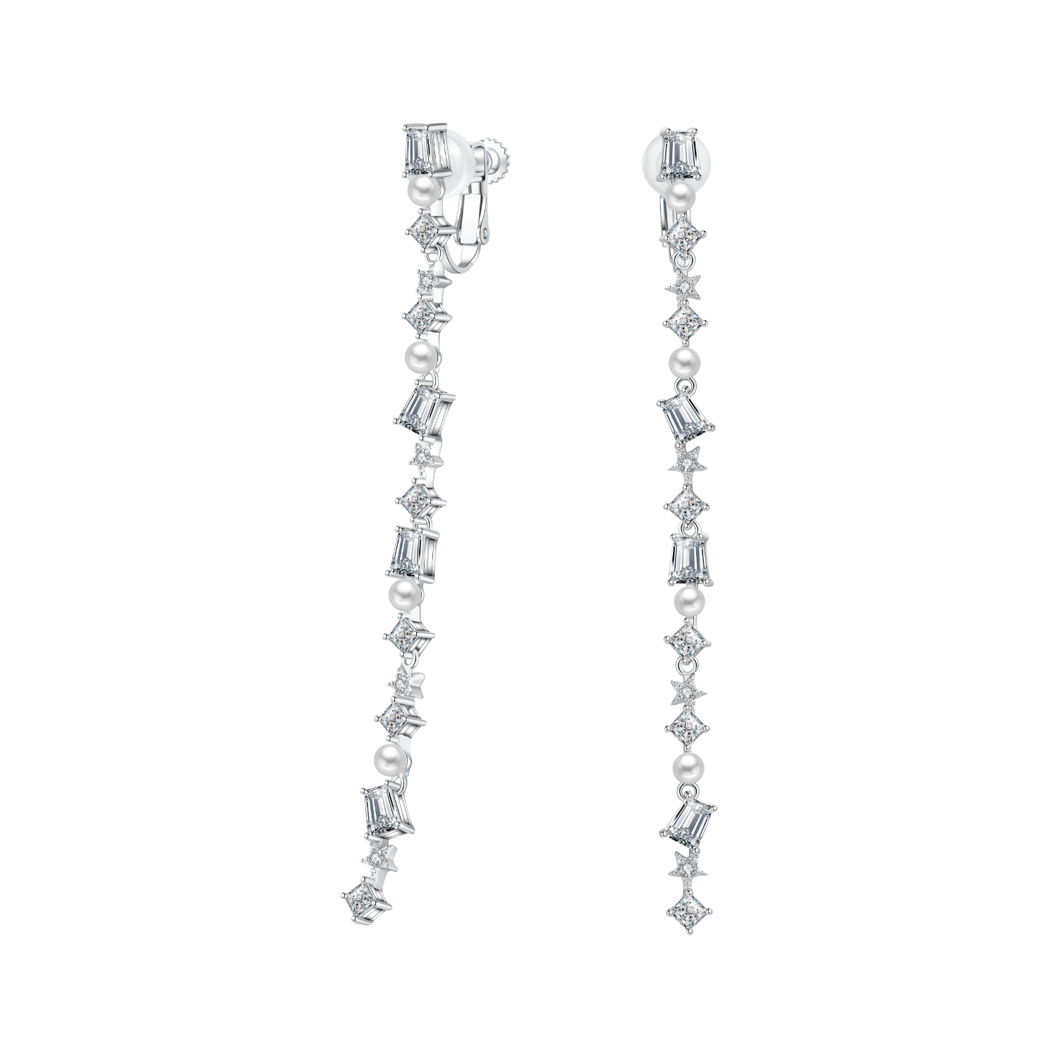 Starry Sky Drop Earrings (Square Zircon)