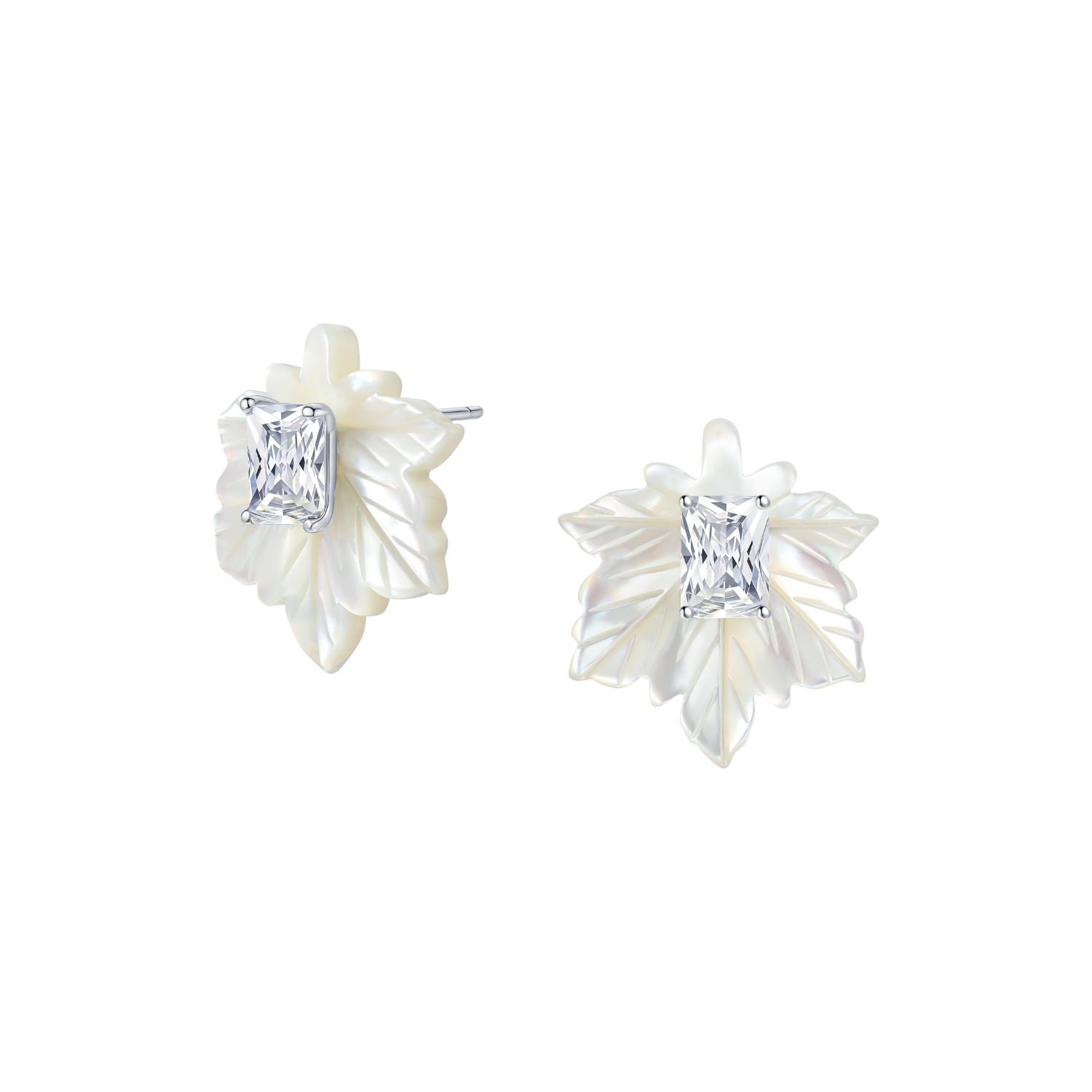 Moonlit Maple Stud Earrings