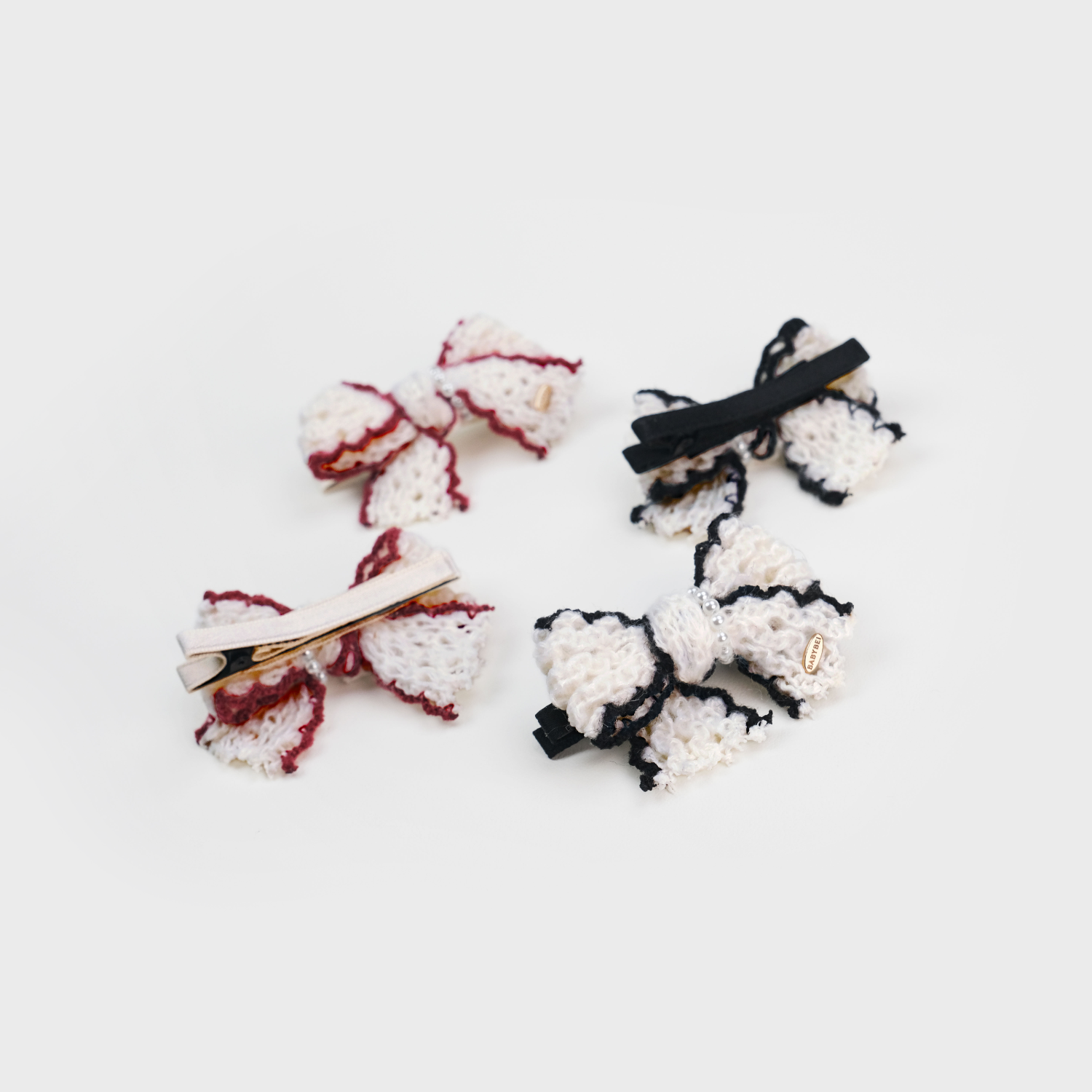 Cotton Pearl Small Hair Clips (Colored Edge & 1 Strand)