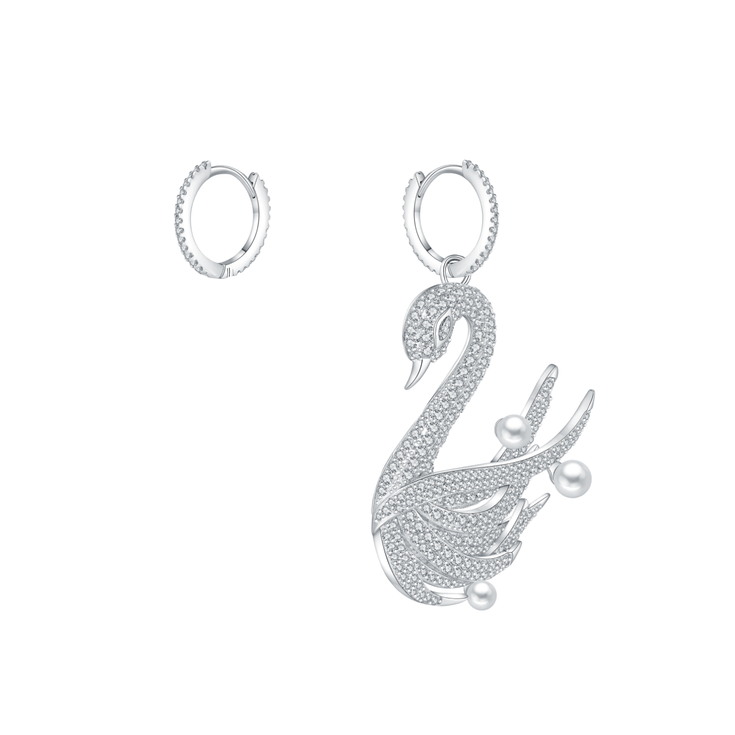 Swan Asymmetric Earrings