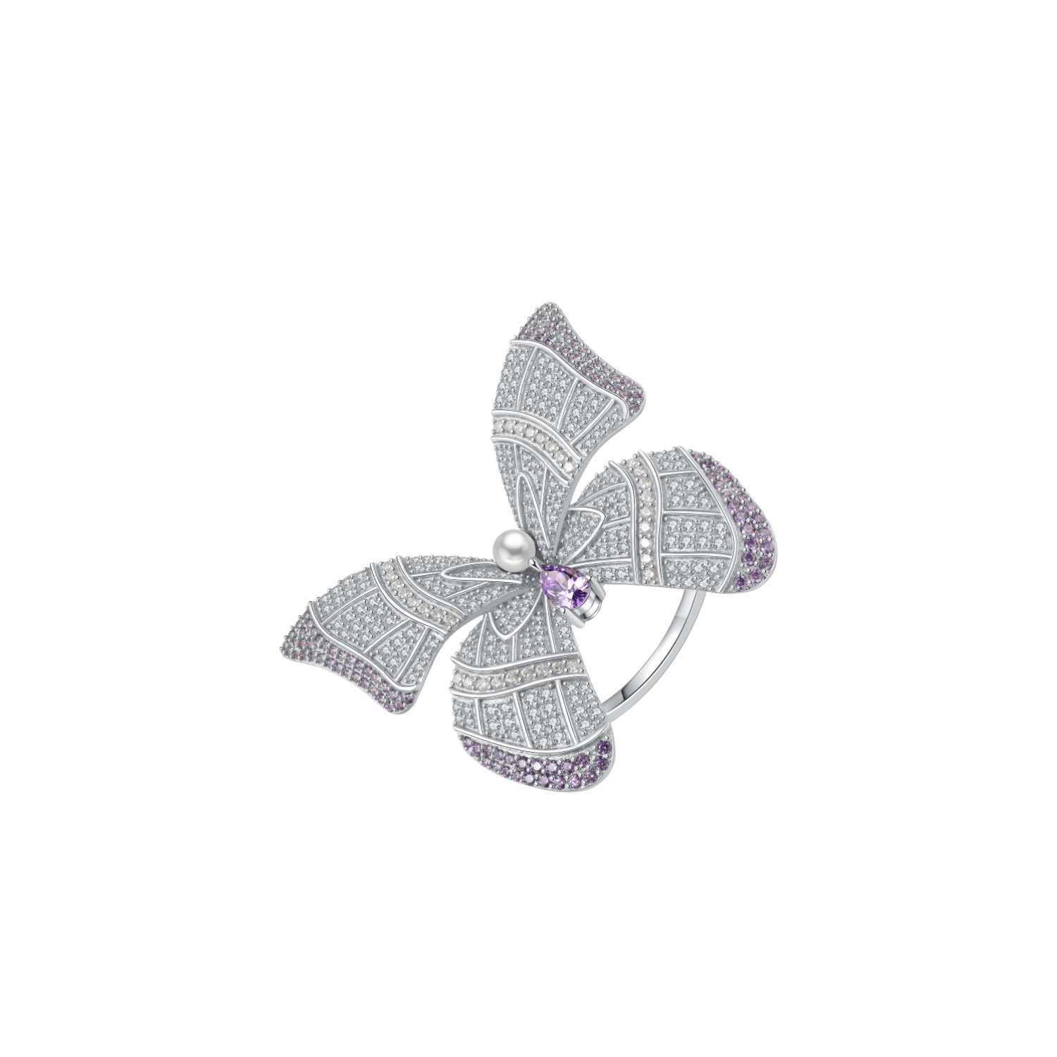 Colorful Butterfly Pave Ring