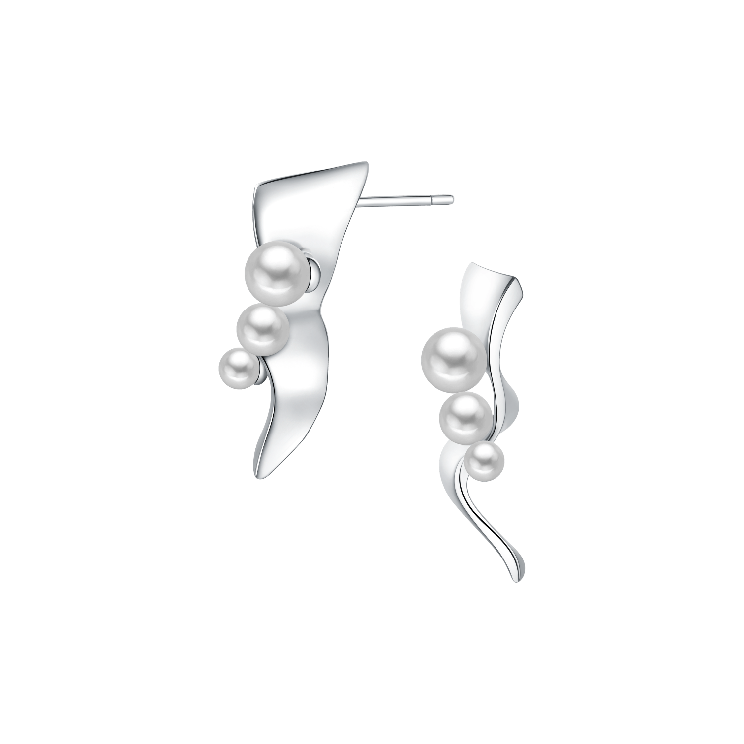 Ocean Wave Stud Earrings