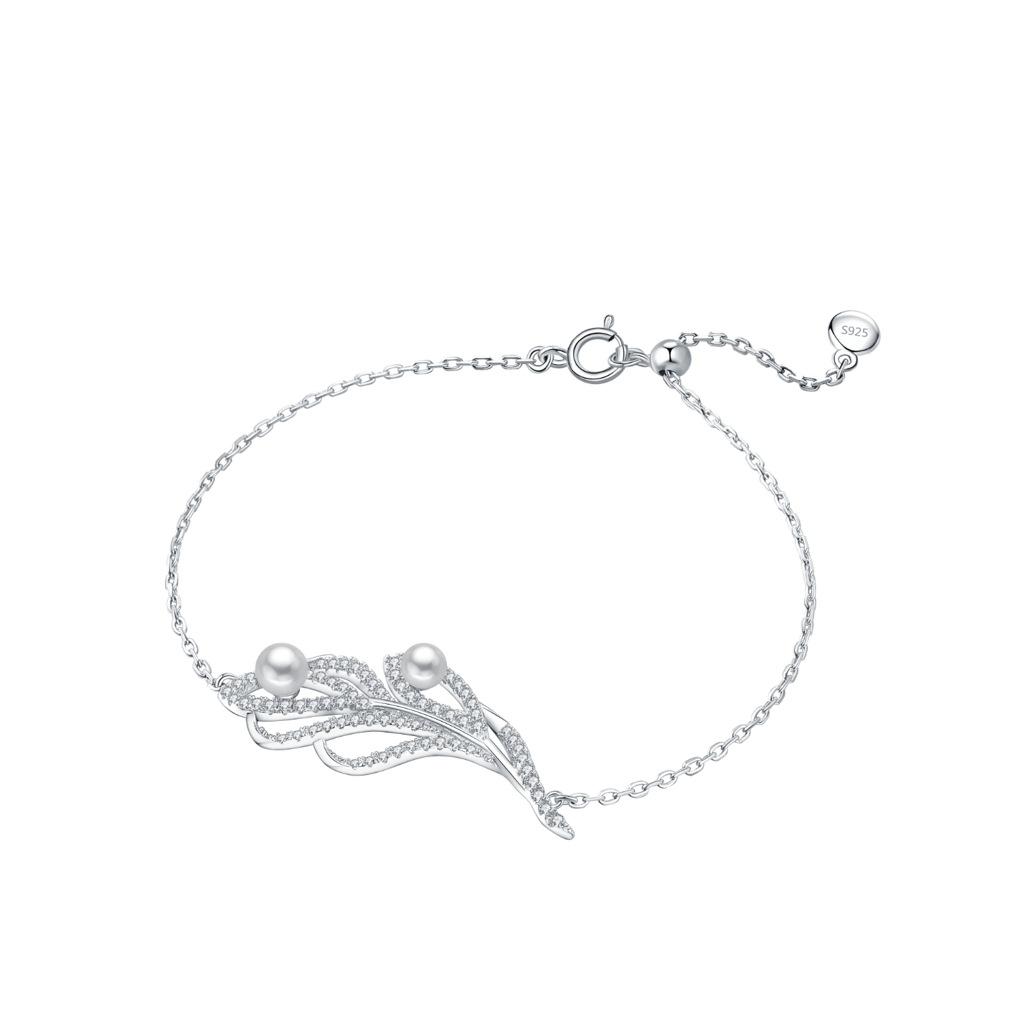 Peacock Feather Pave Bracelet