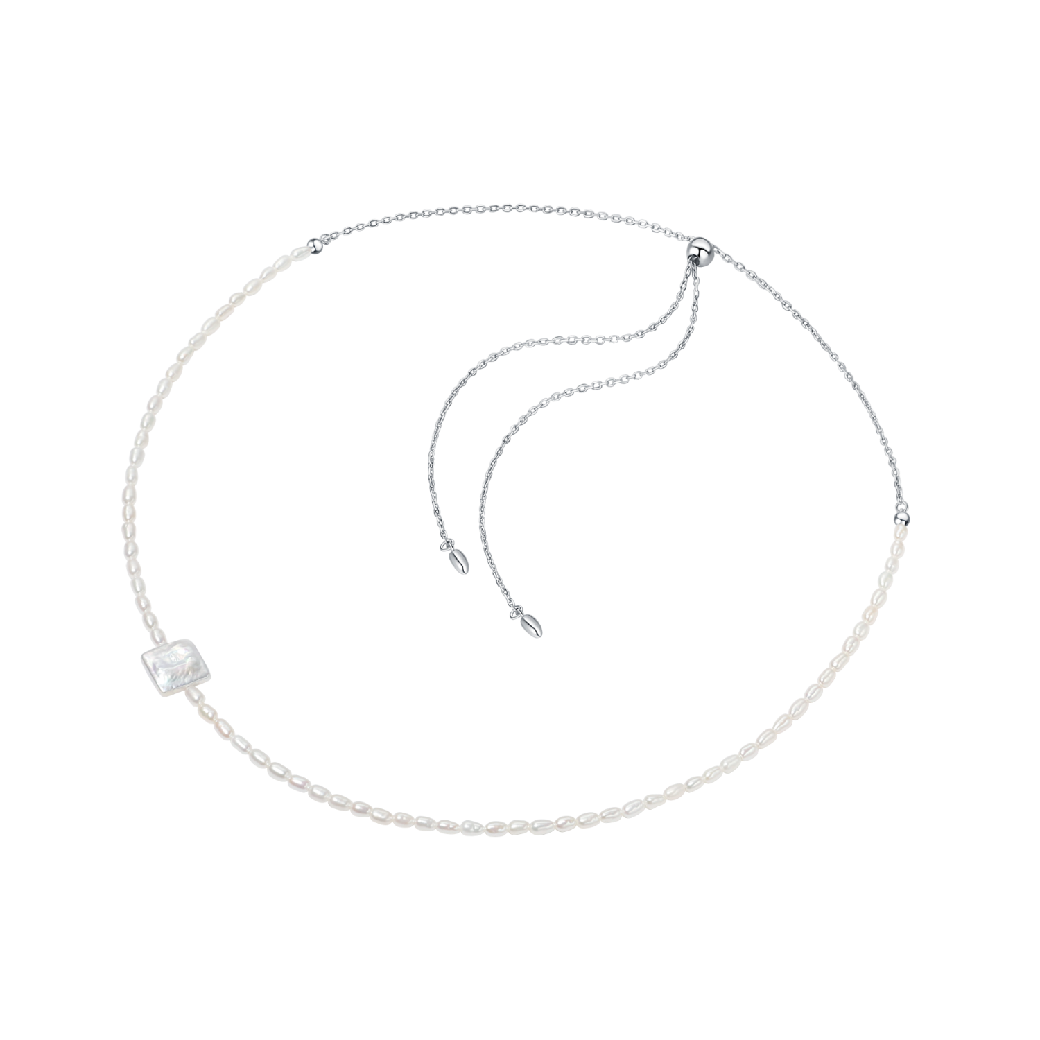 White Dew Beaded Necklace