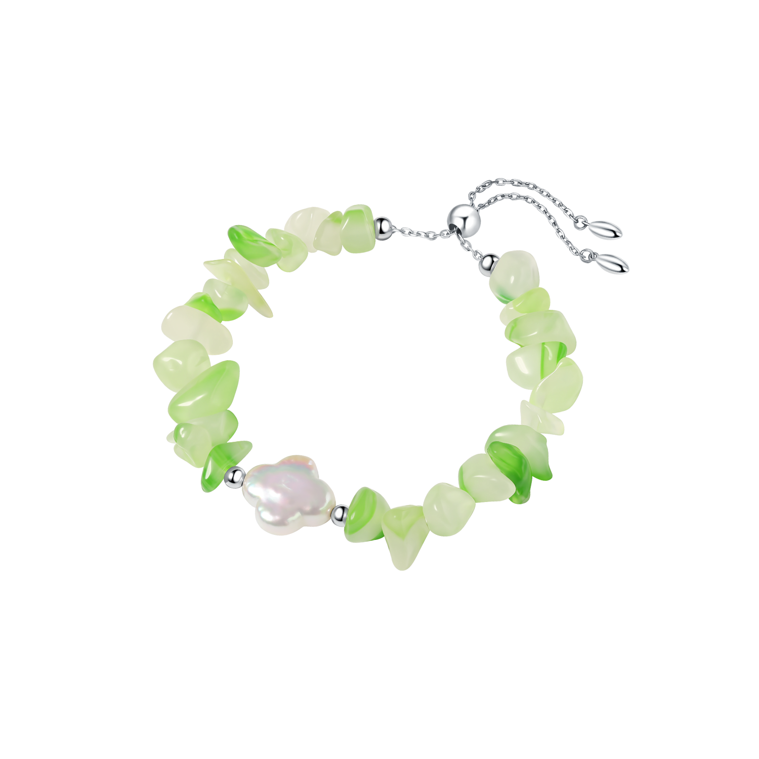 Green-Plum Brew Beaded Bracelet