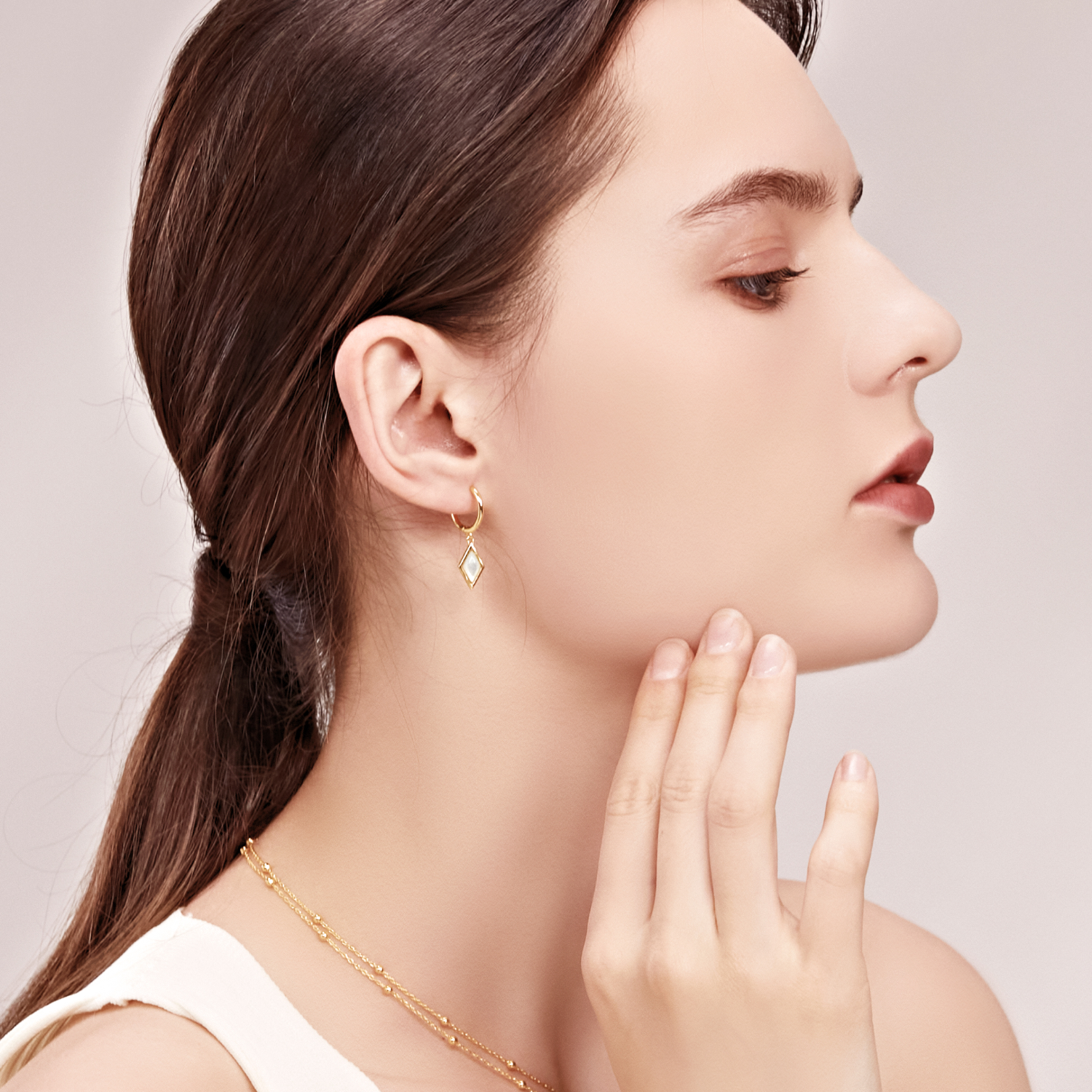 Little Golden Beans Asymmetric Earrings