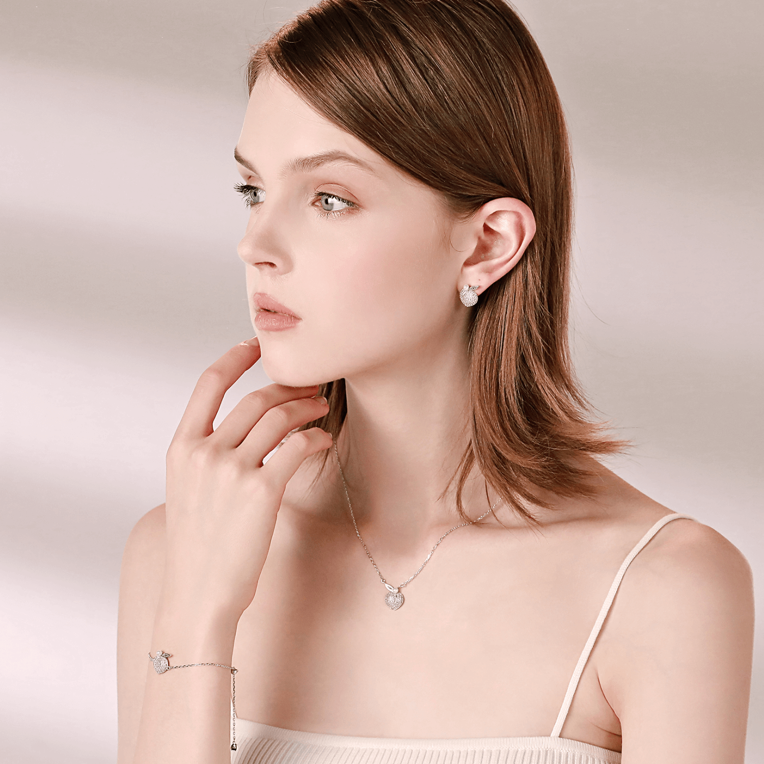 Peach Stud Earrings