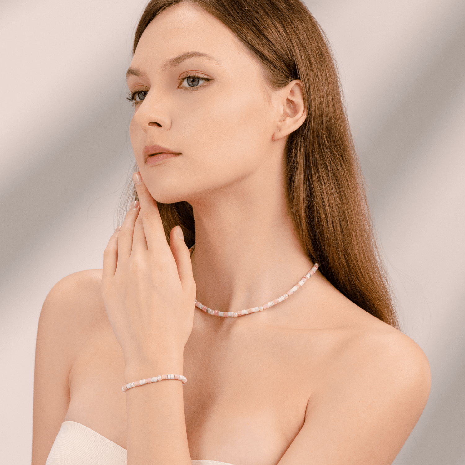 Peach Mist Beaded Bracelet