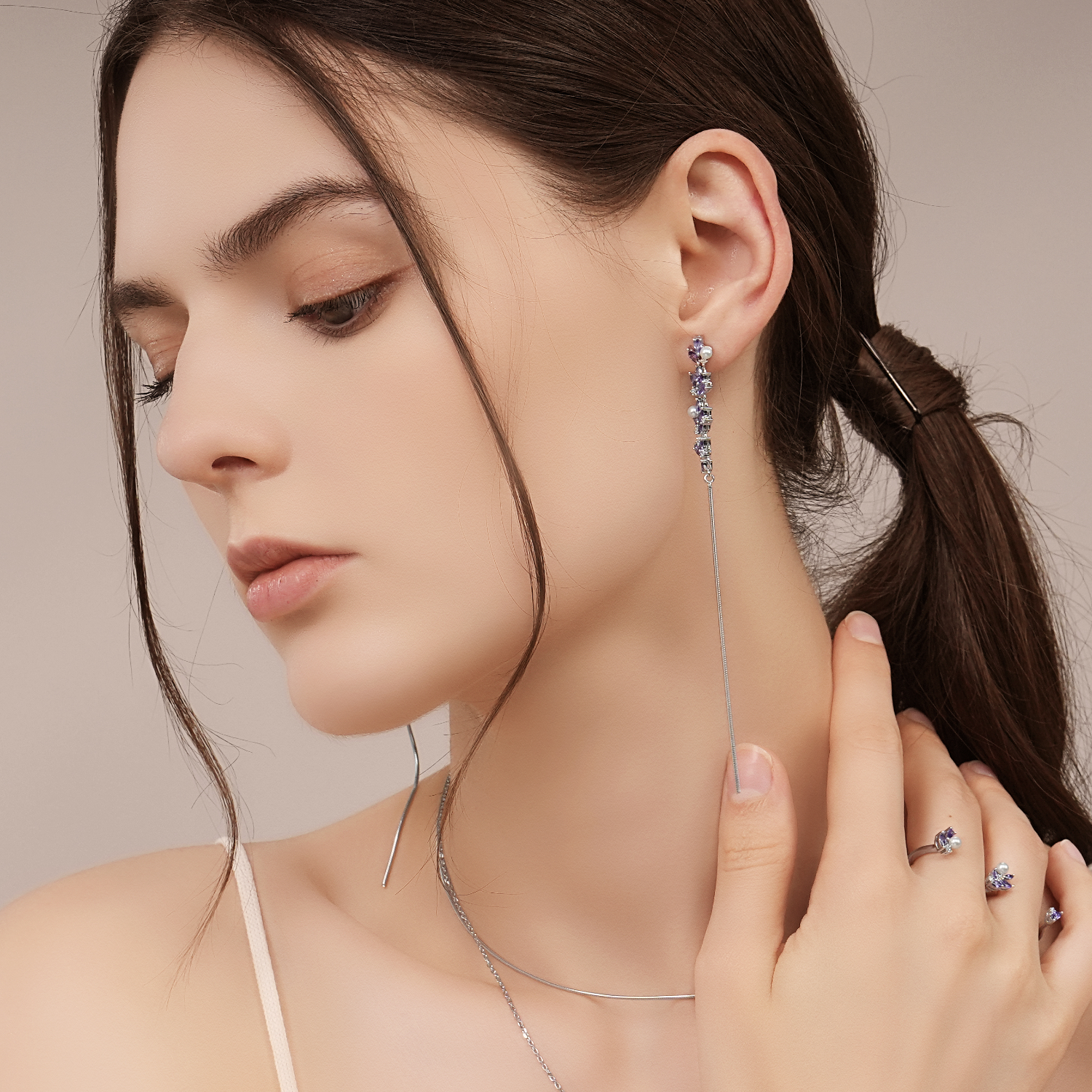 Lavender Drop Earrings