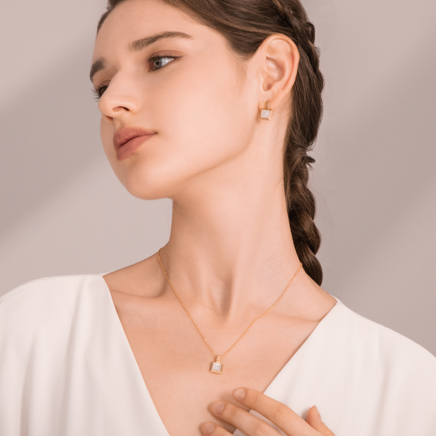 Porcelain Tile Pendant Necklace
